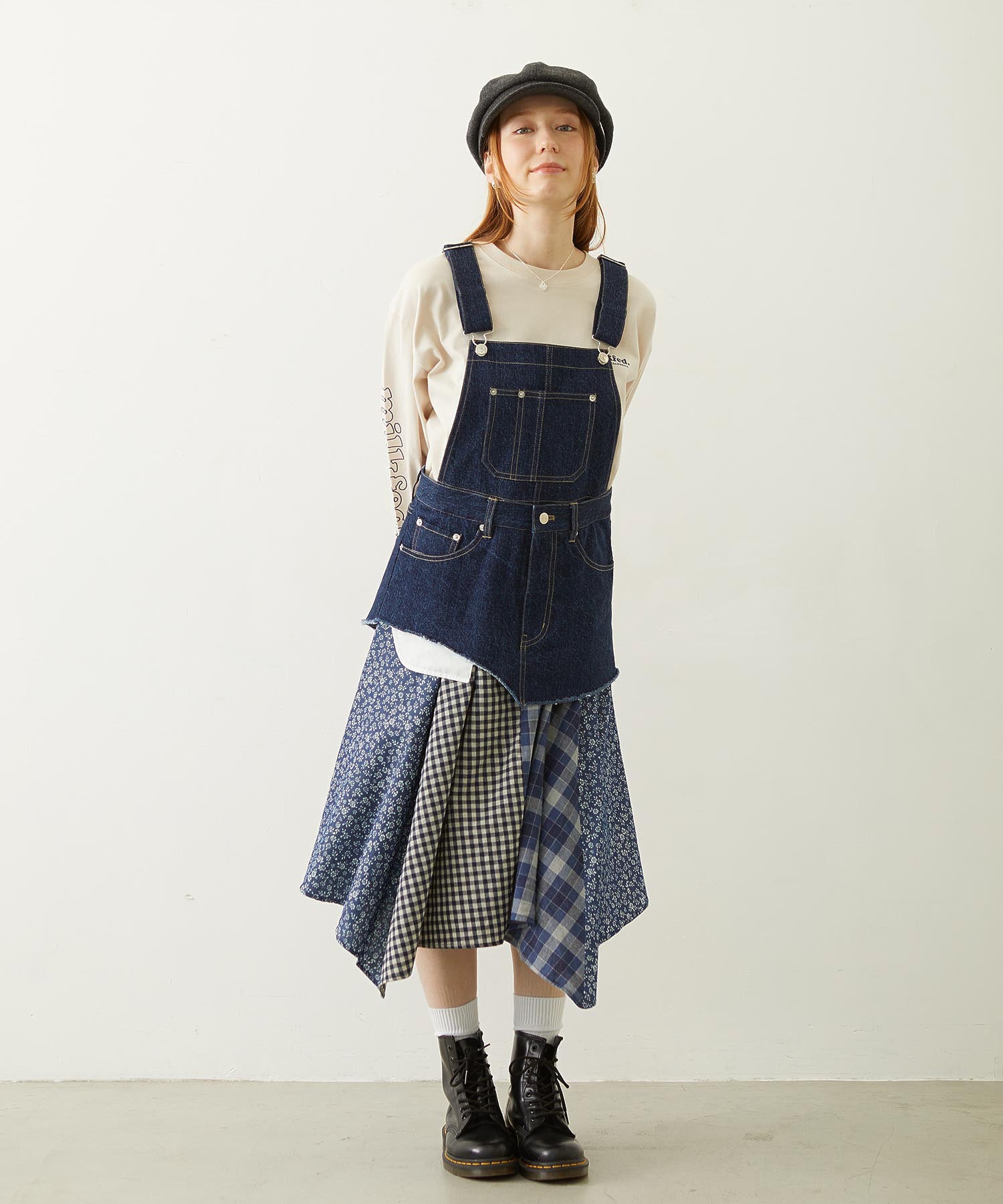 PATCHWORK OVERALL SKIRT