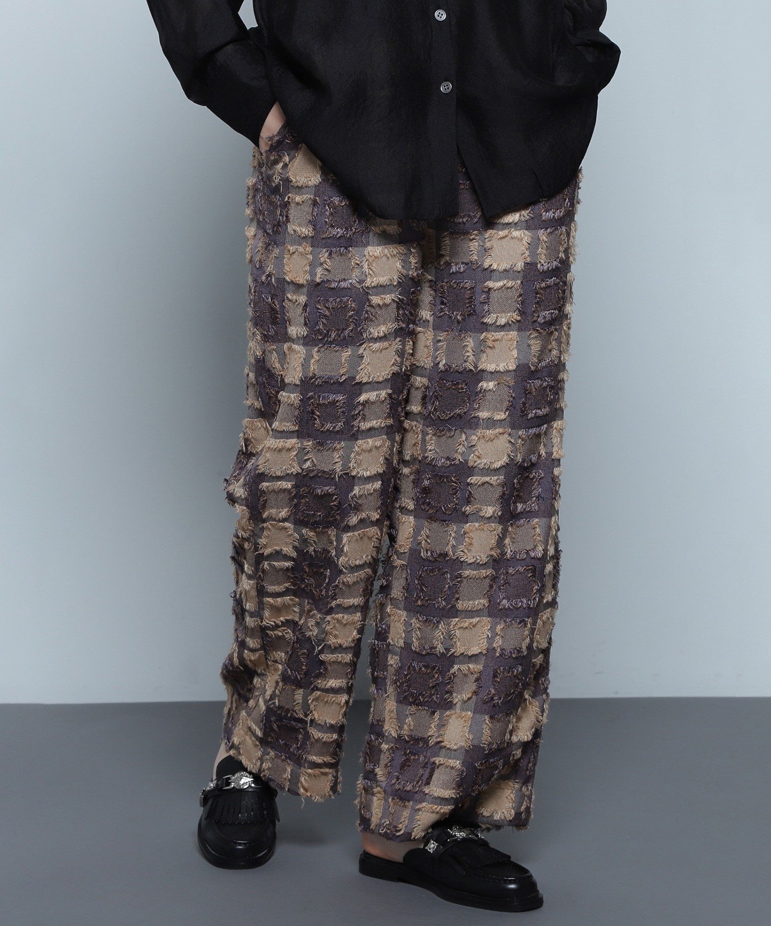 チェックイージーパンツ