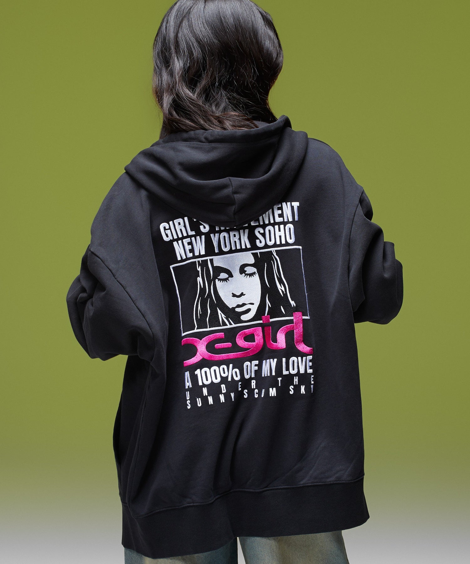 FACE BOX AND MESSAGE ZIP UP SWEAT HOODIE
