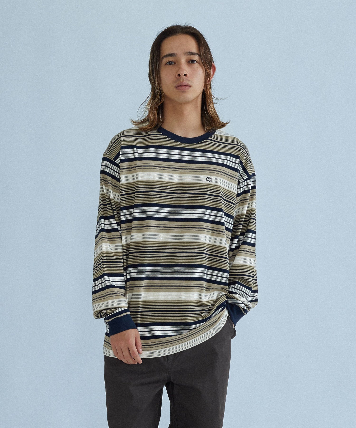 STRIPED L/S TEE