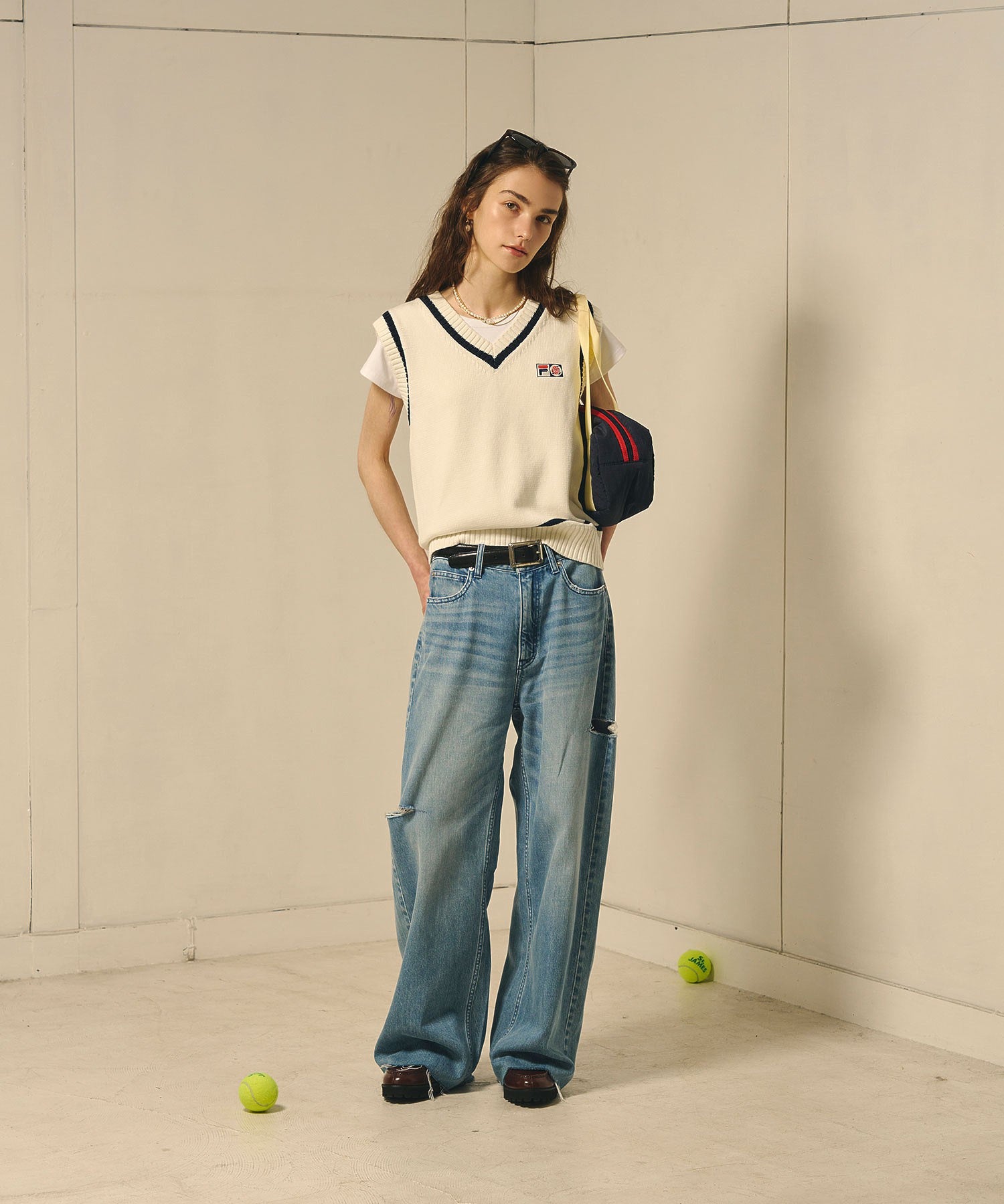 【ROSE BUD別注】FILA×ROSE BUD BI-COLOR BOSTON BAG