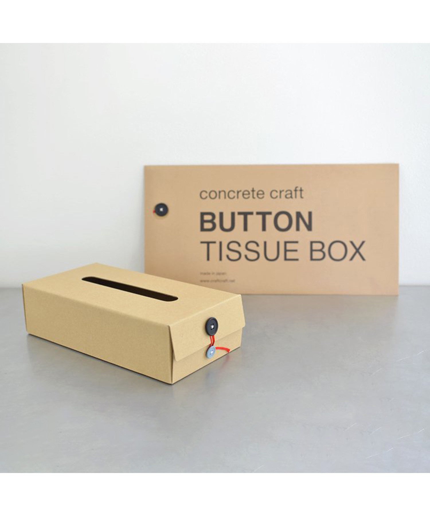 concrete craft Button Tissue Box