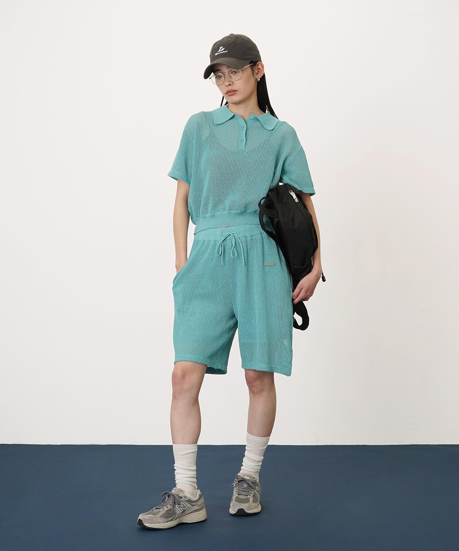 メッシュニットポロシャツ