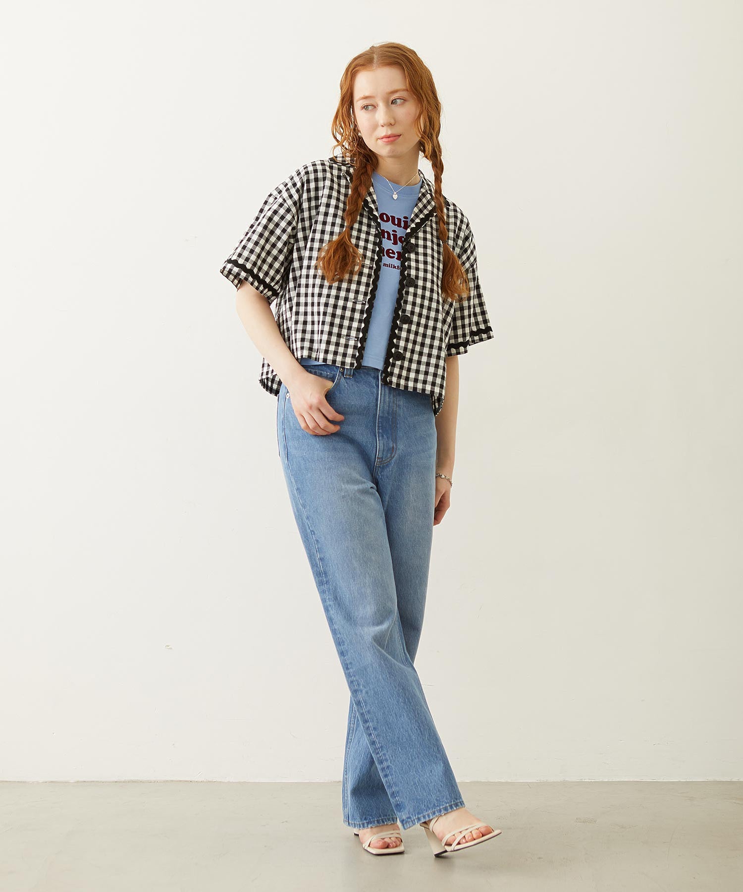 TRIMMED GINGHAM CHECK SHIRT