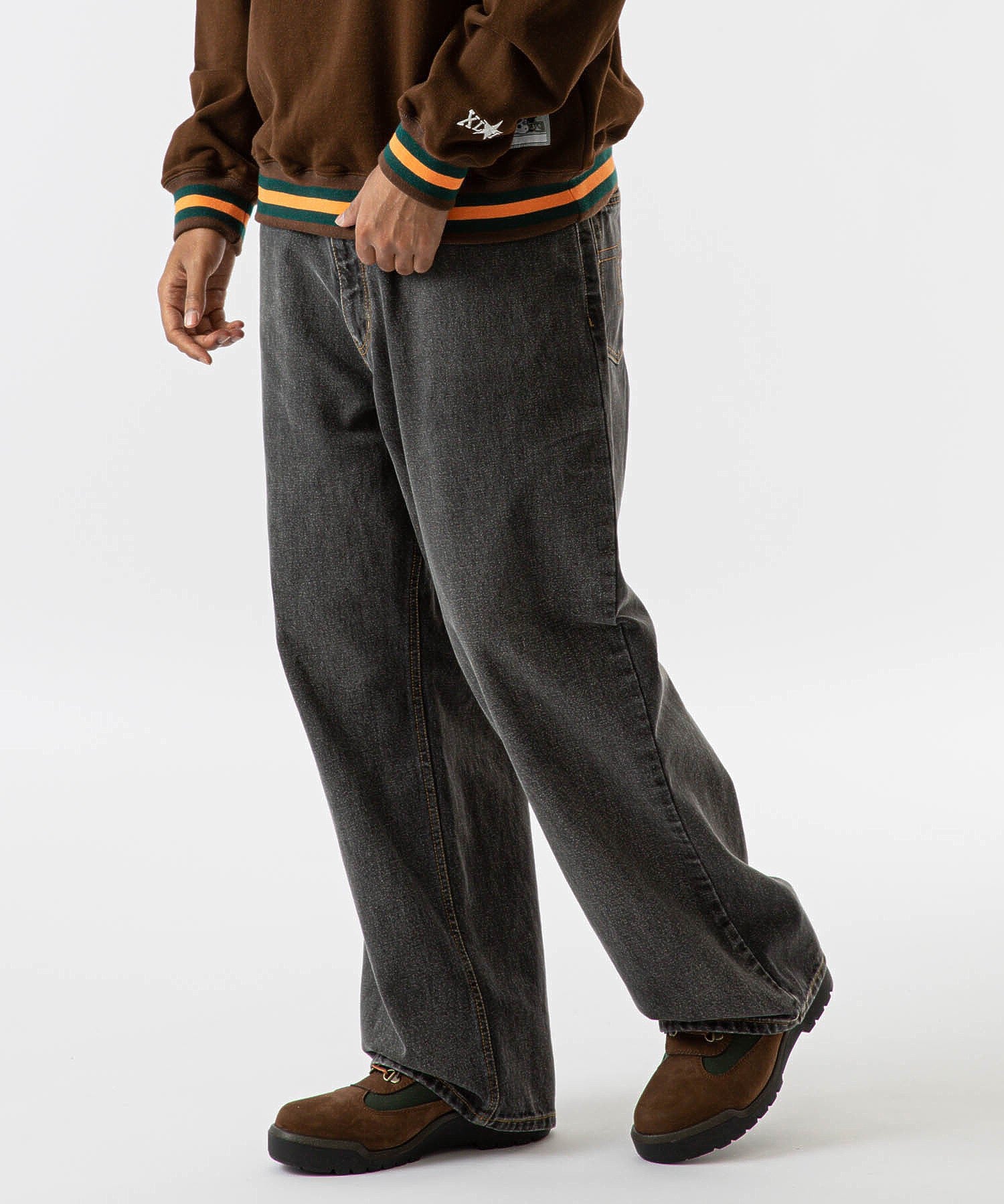 LA STITCH WIDE LEG DENIM PANTS