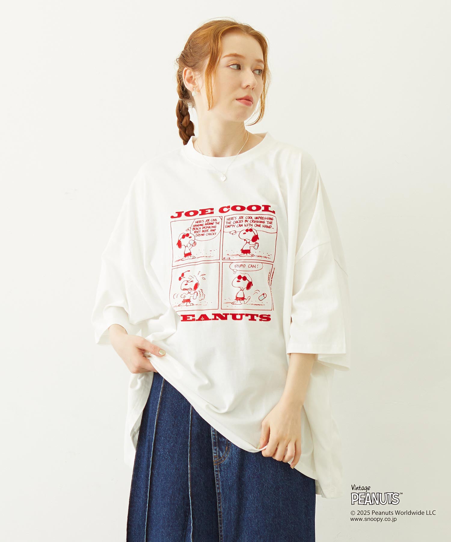MILKFED. × PEANUTS JOE COOL COMIC BIG S/S TEE