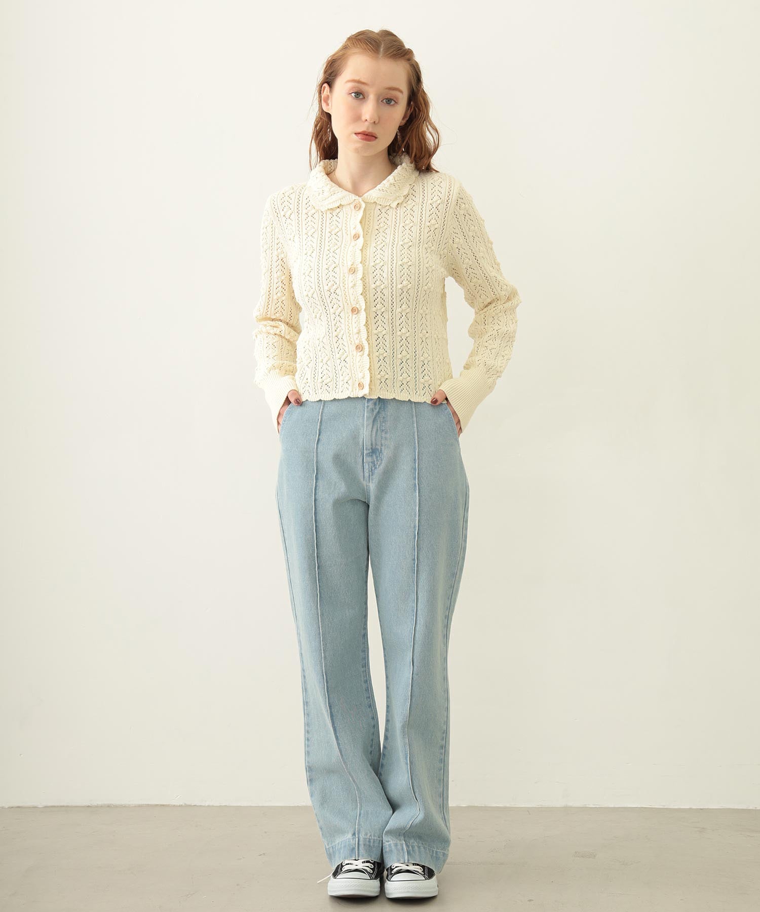 OPENWORK KNIT CARDIGAN