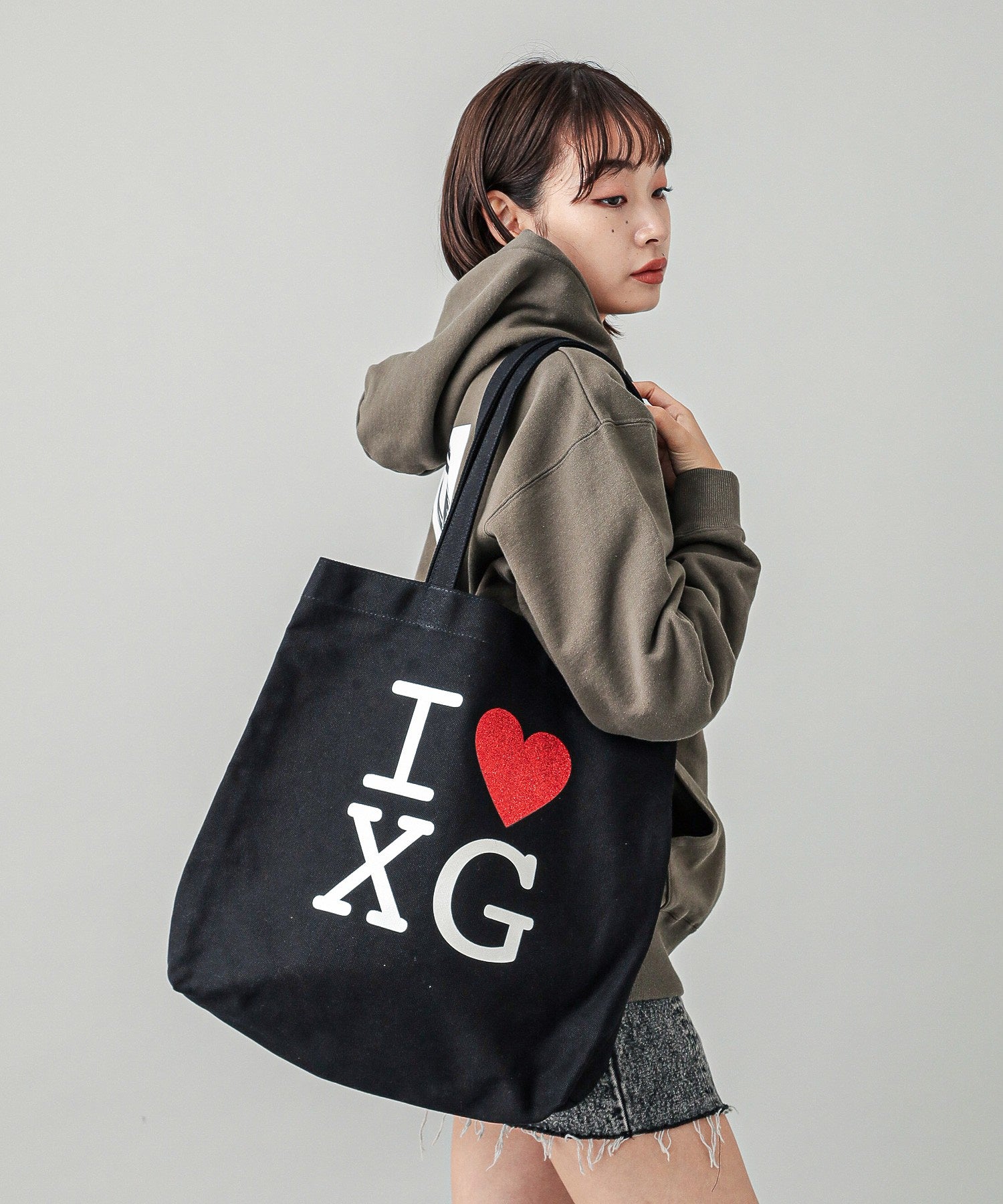 I LOVE XG LOGO CANVAS TOTE BAG