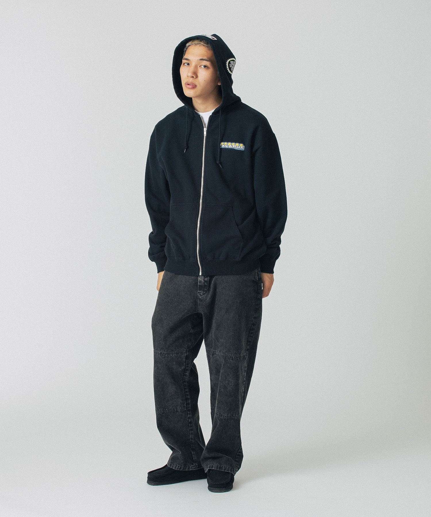 MULTI EMBLEM ZIP UP HOODED SWEATSHIRT