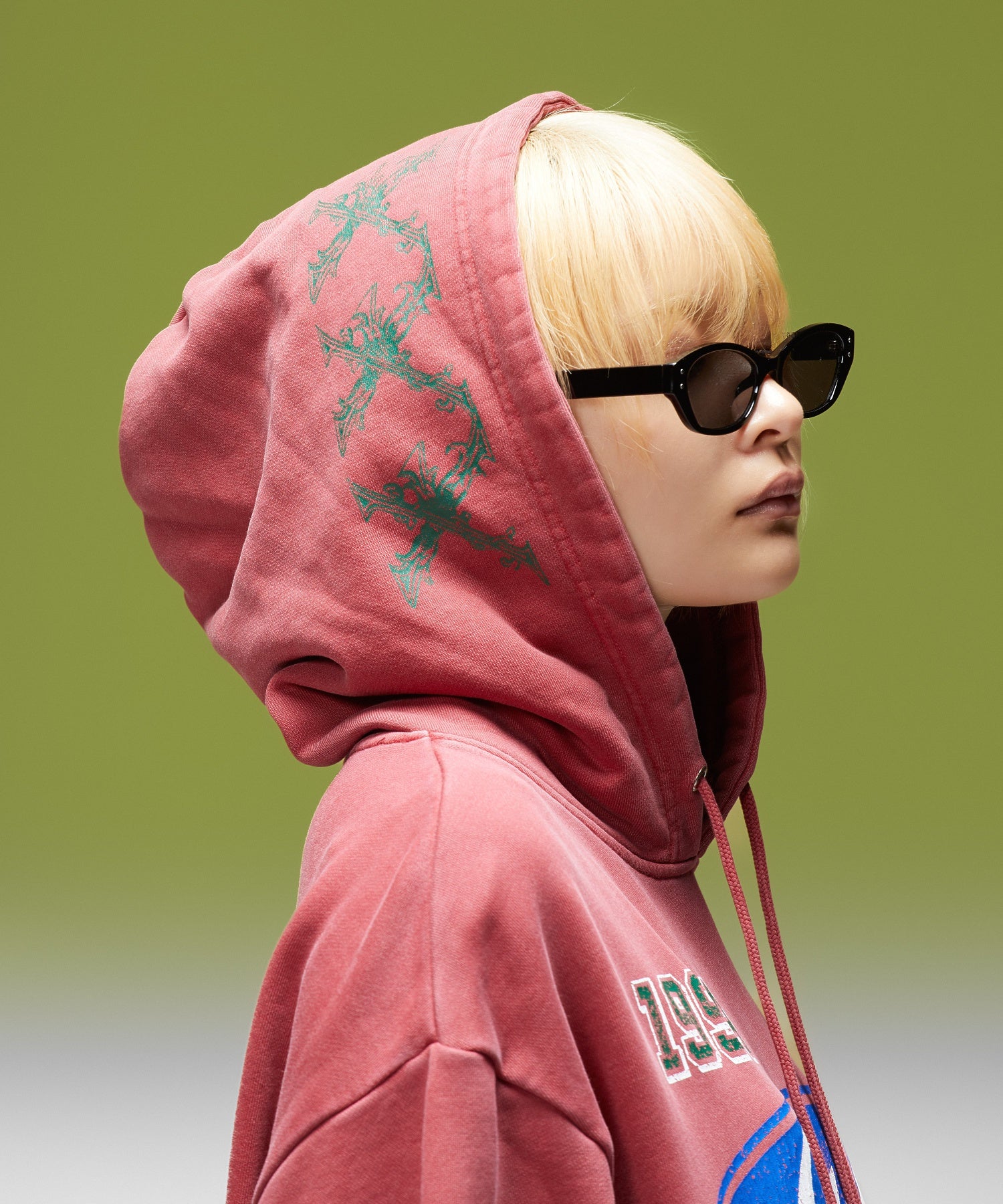 FADED MIX LOGO SWEAT HOODIE