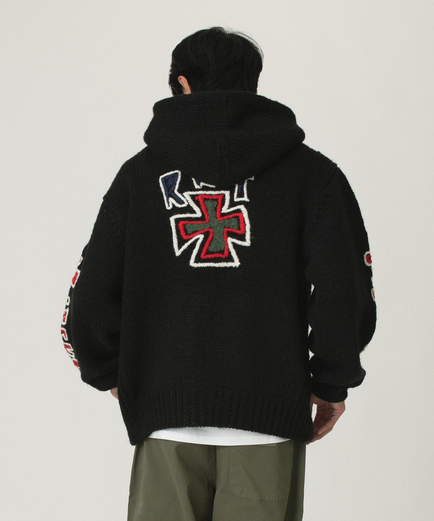 RICE NINE TEN/ライスナインテン/HAND KNITTED SK8 ZIP HOODIE HKN-SK8