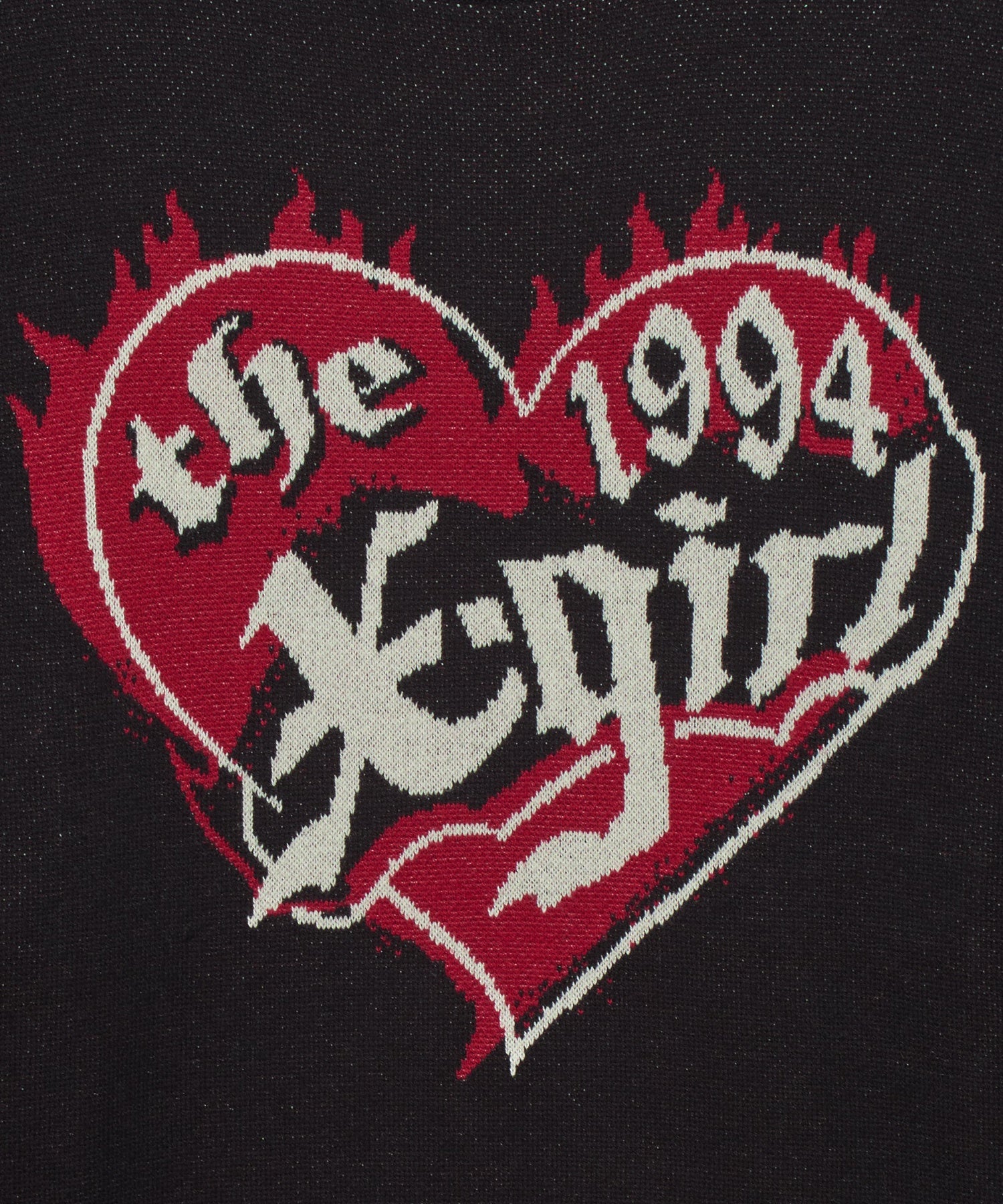 HEART LOGO JACQUARD KNIT TOP