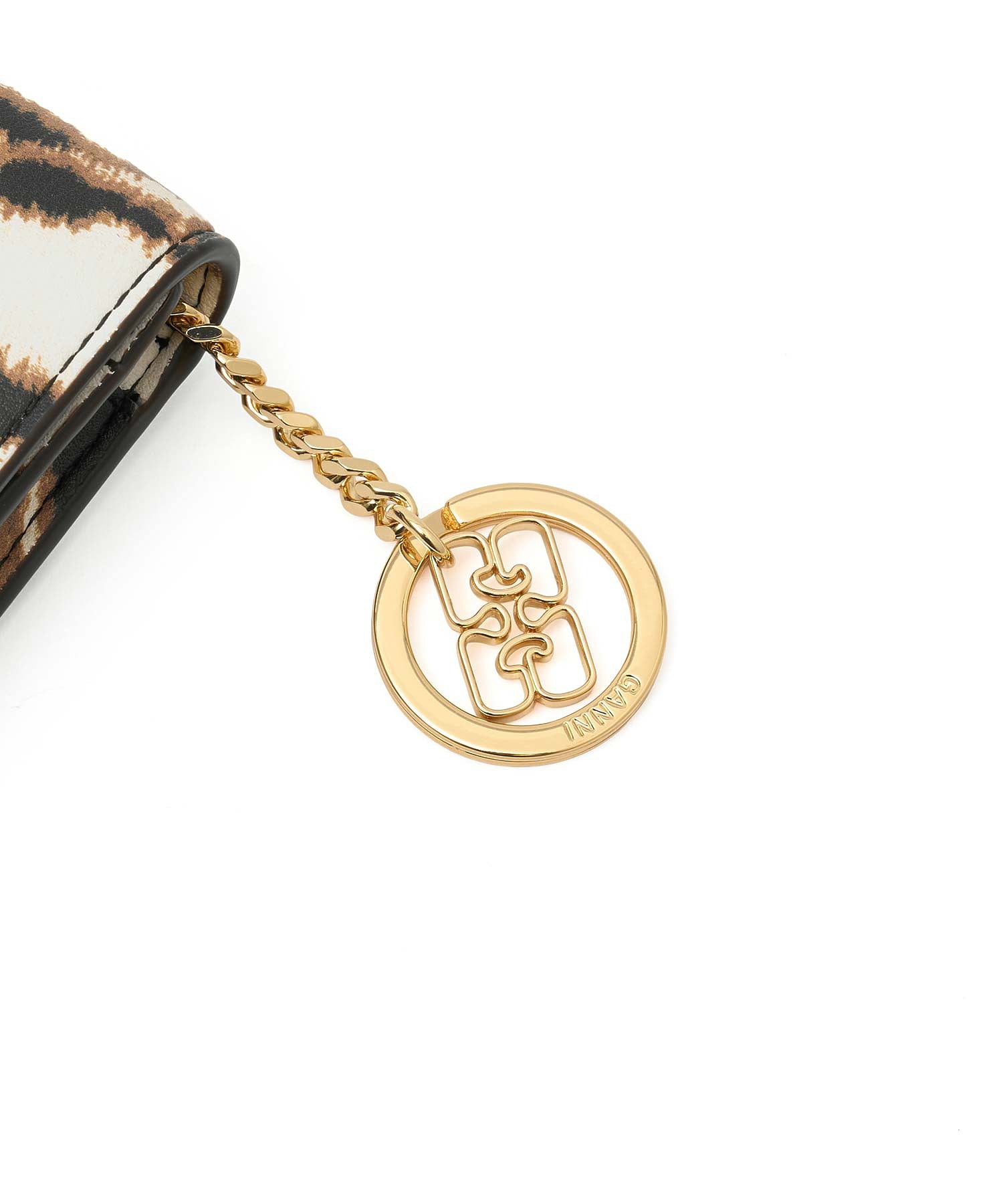 GANNI/BOU CARD HOLDER WITH FLAP ZEBRA PRINT