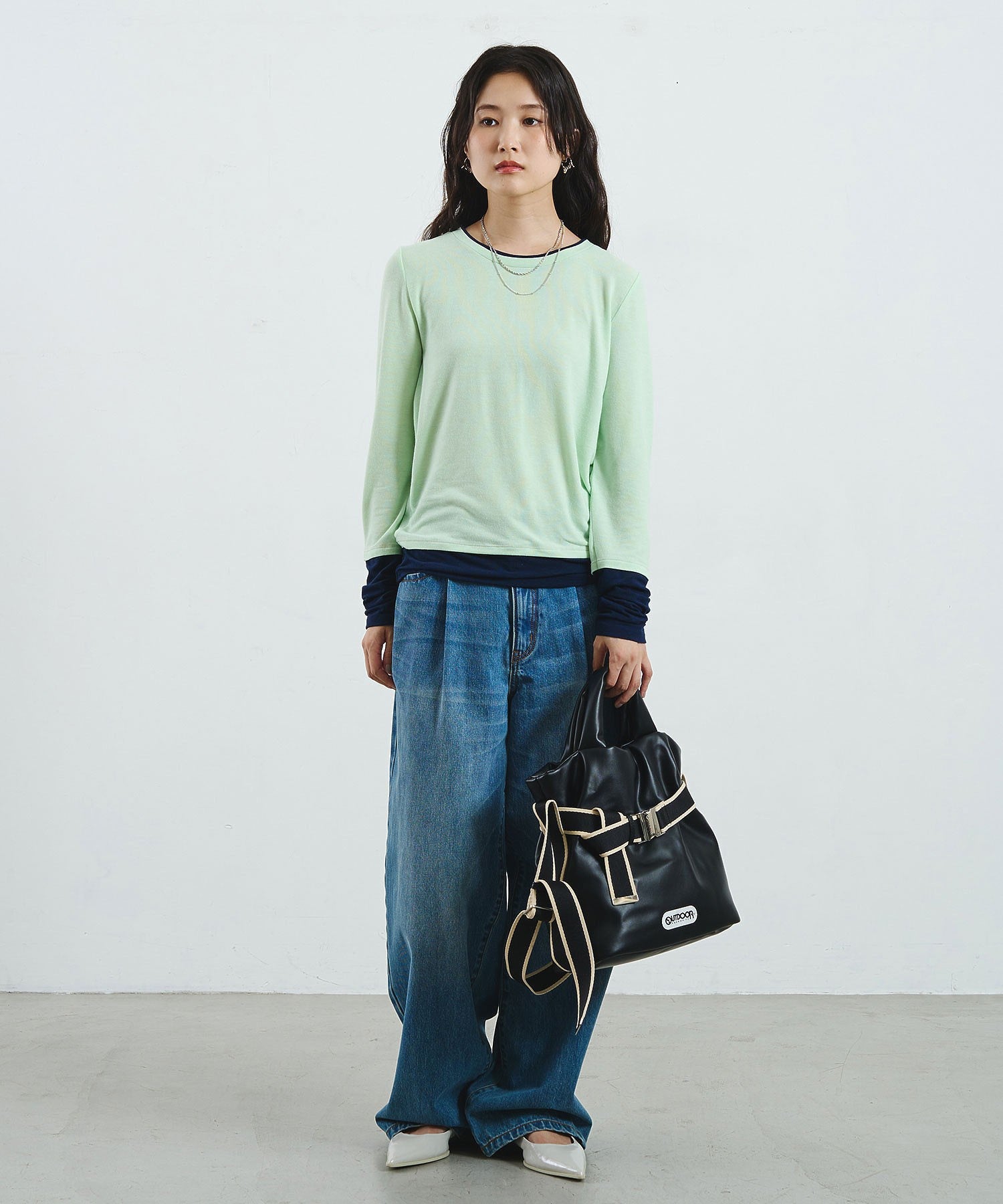 【ROSE BUD別注】OUTDOOR/FAKE LEATHER 2WAY BELT BAG