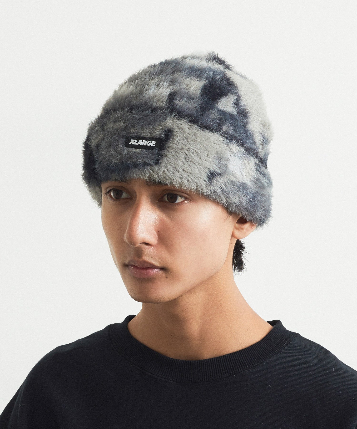 FAUX MOHAIR CUFF BEANIE