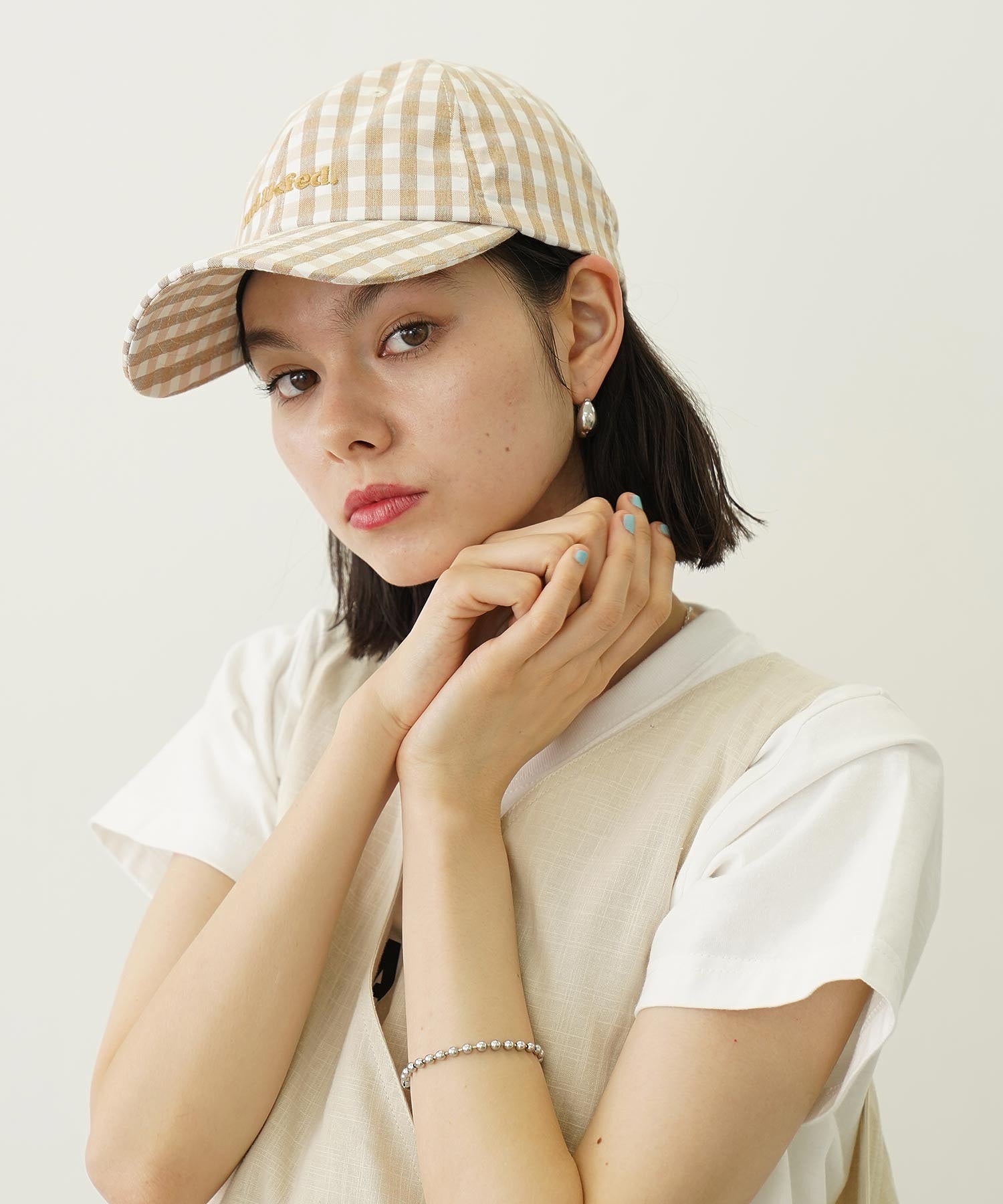 GINGHAM LOGO CAP
