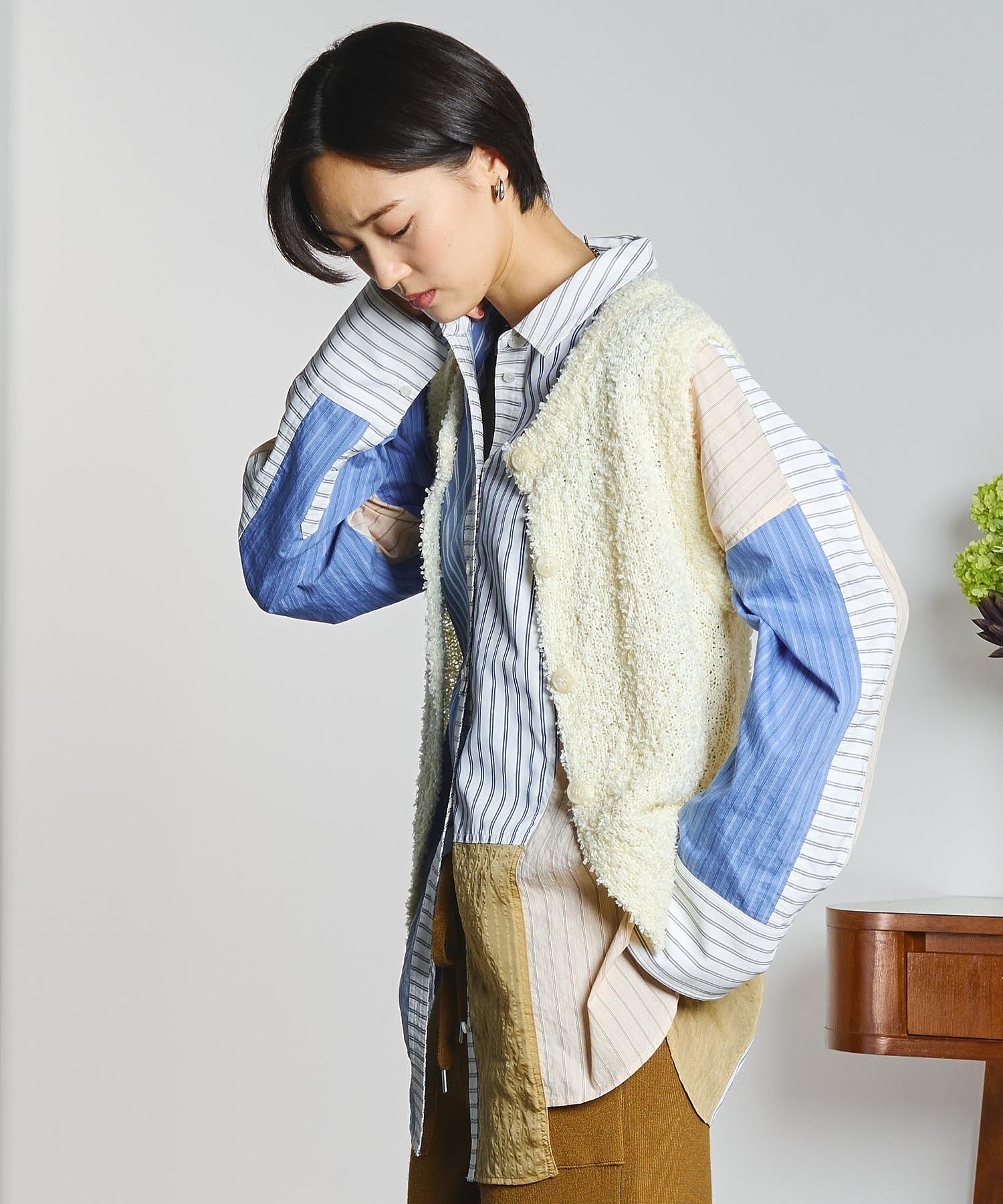 GENE HEAVENS/STRIPE PANEL SHIRT