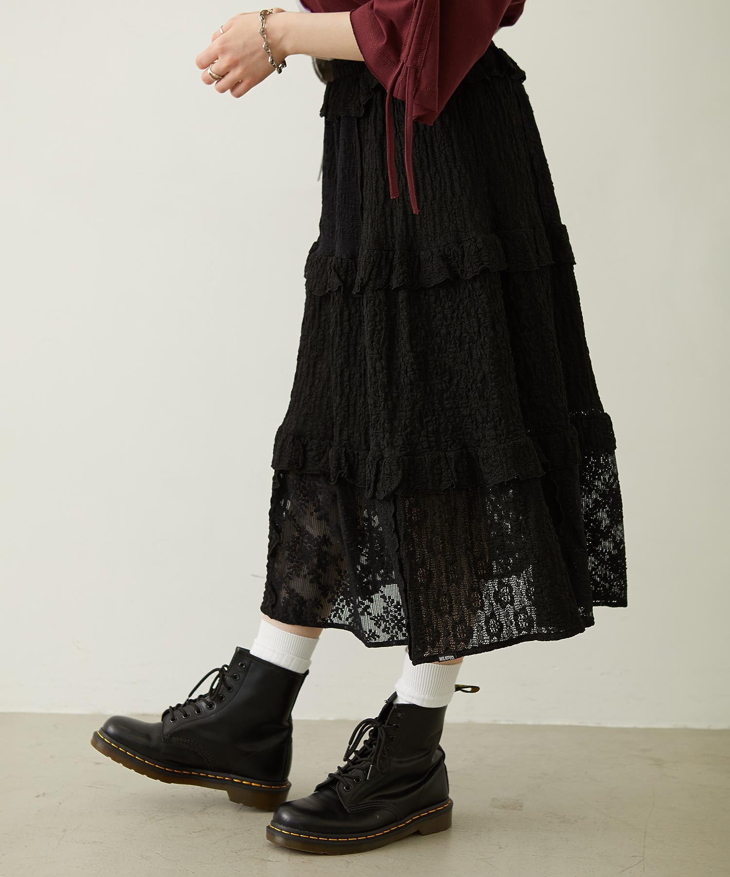 LACE FRILL DIRNDL SKIRT