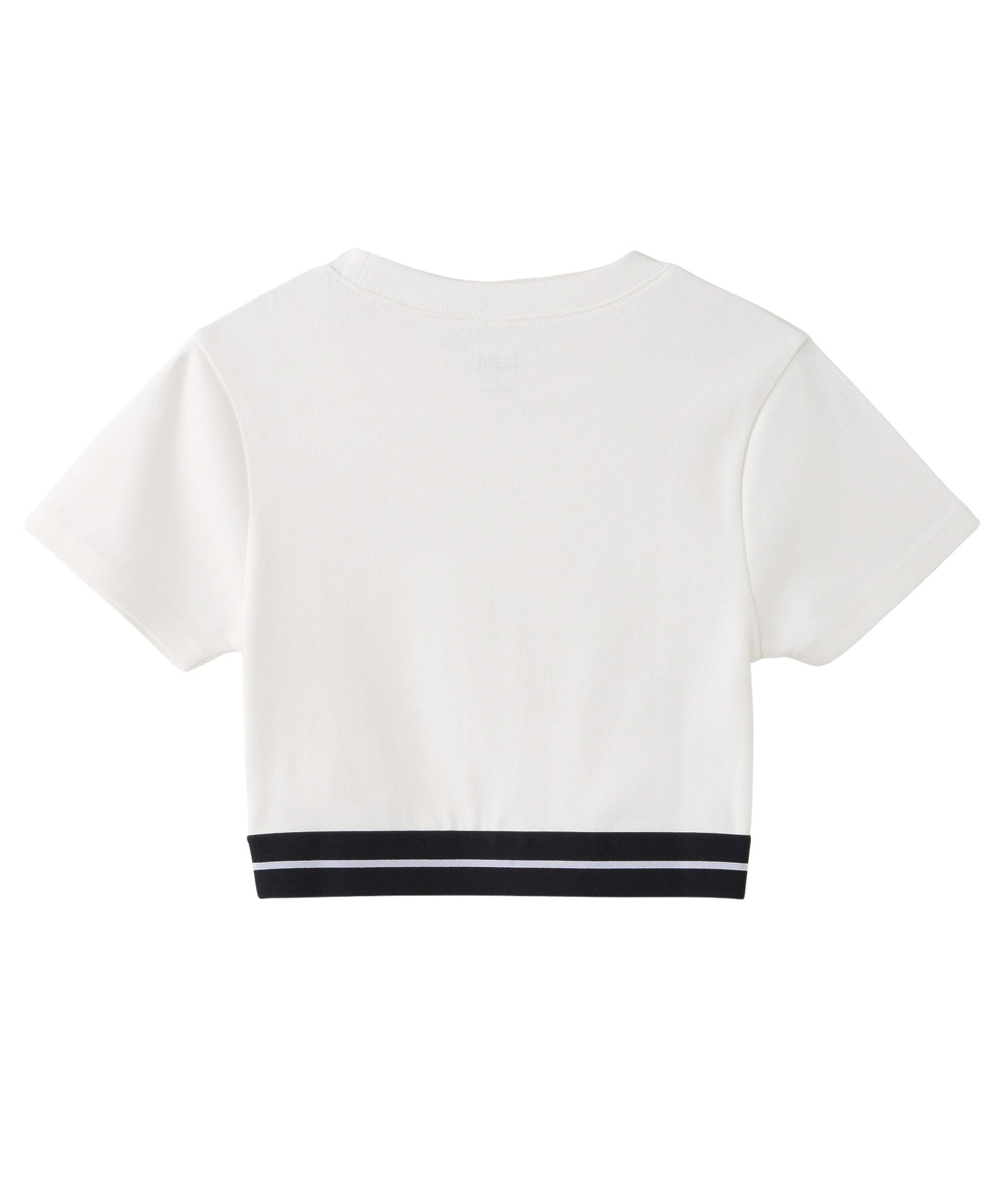 LOGO AND STRIPE CROPPED S/S TOP