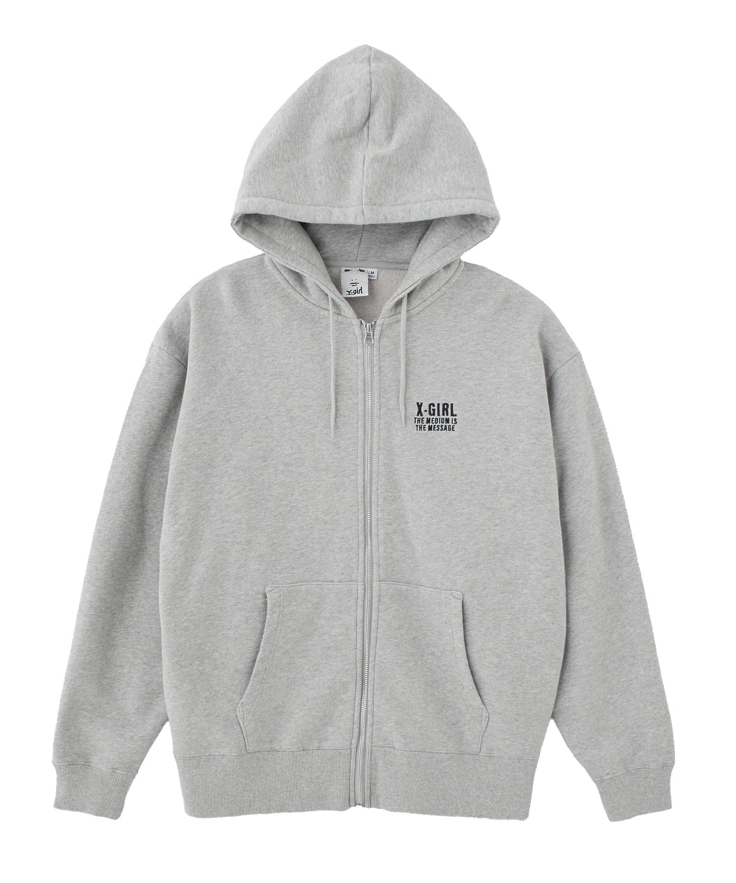 CIRCLE MESSAGE AND FACE ZIP UP SWEAT HOODIE