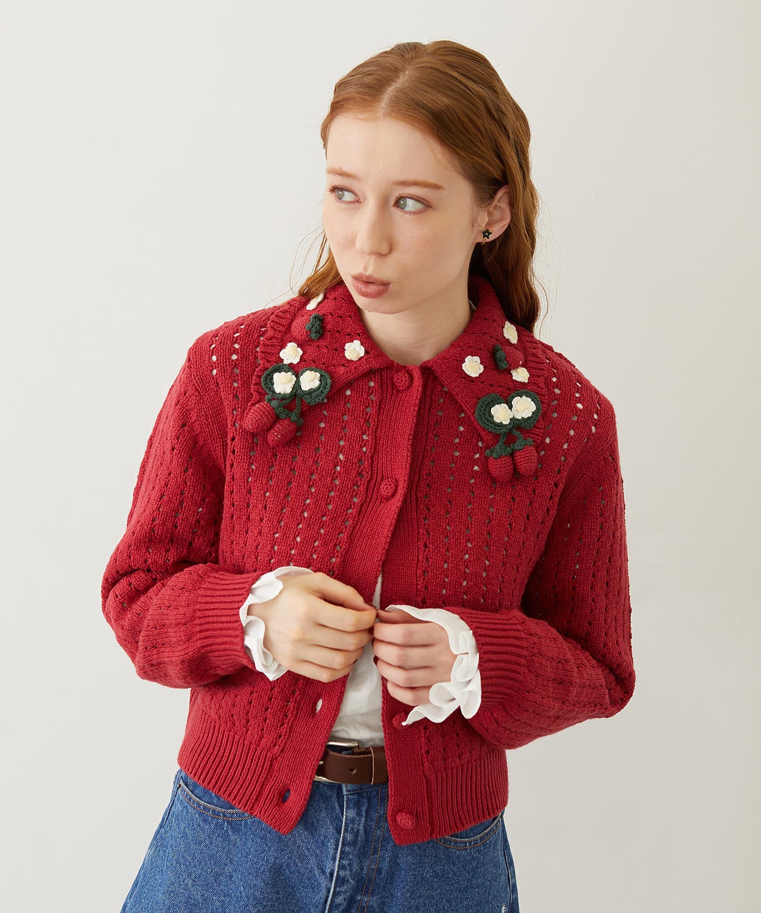 STRAWBERRY KNIT CARDIGAN
