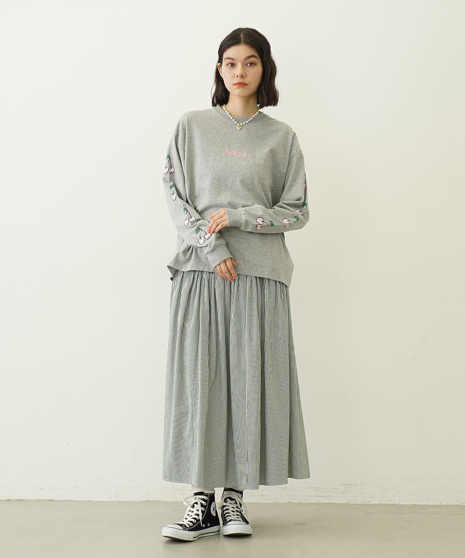 SIDE CHERRIES WIDE L/S TEE