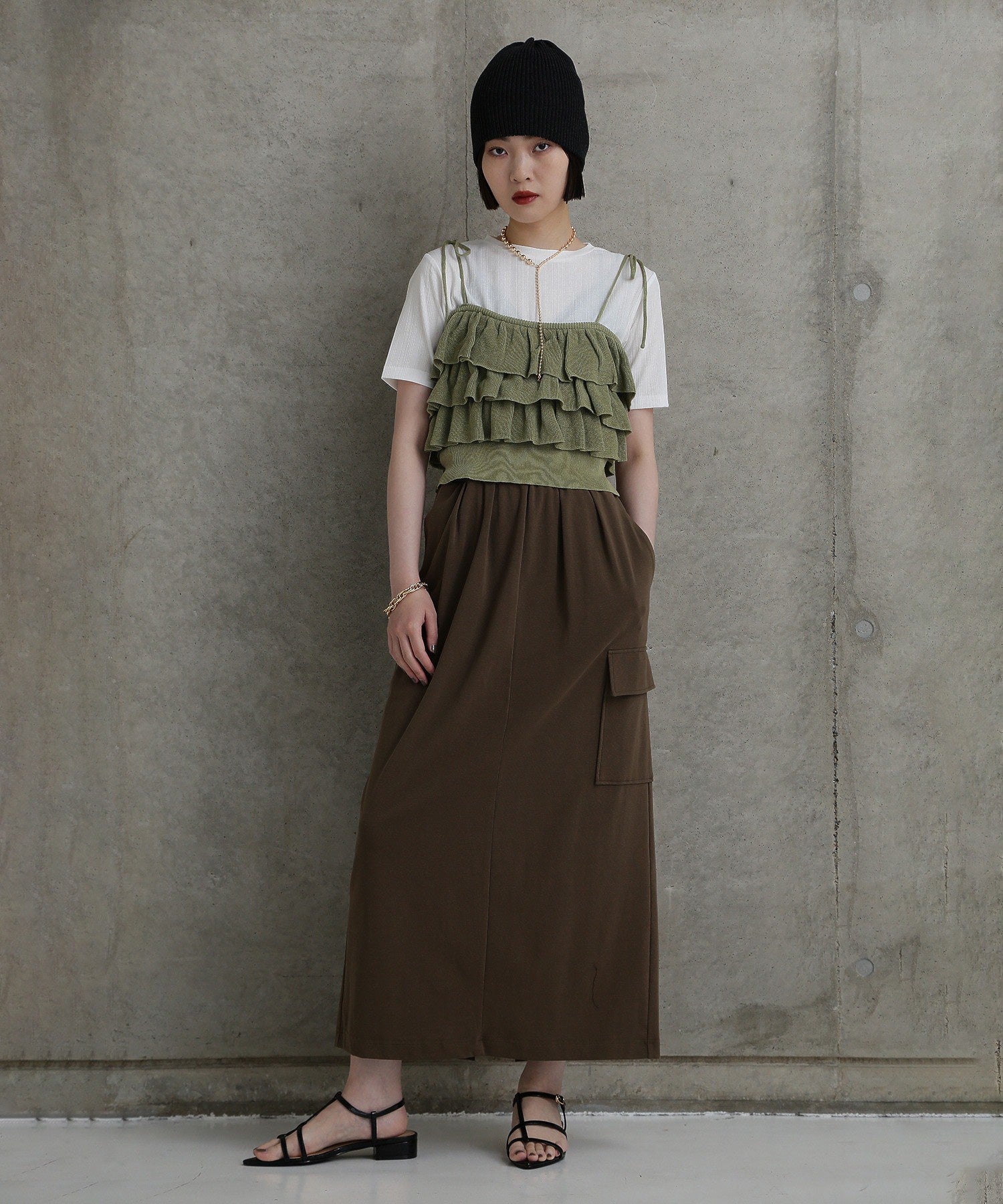 【WEB・一部店舗限定】フリルキャミセットＴシャツ
