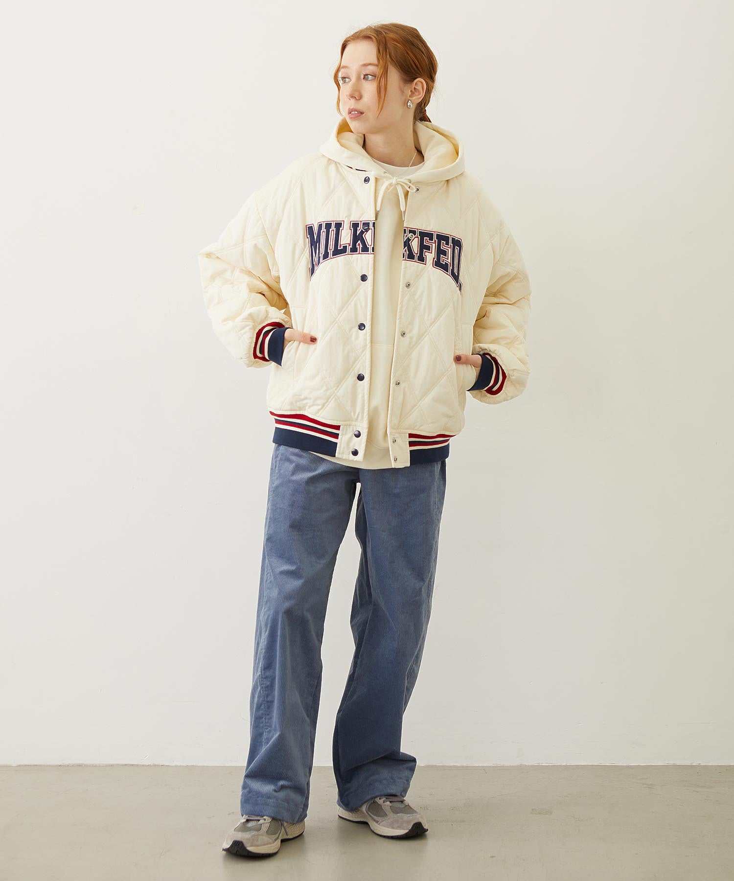 SATIN LOGO PATCH QUILTED JACKET
