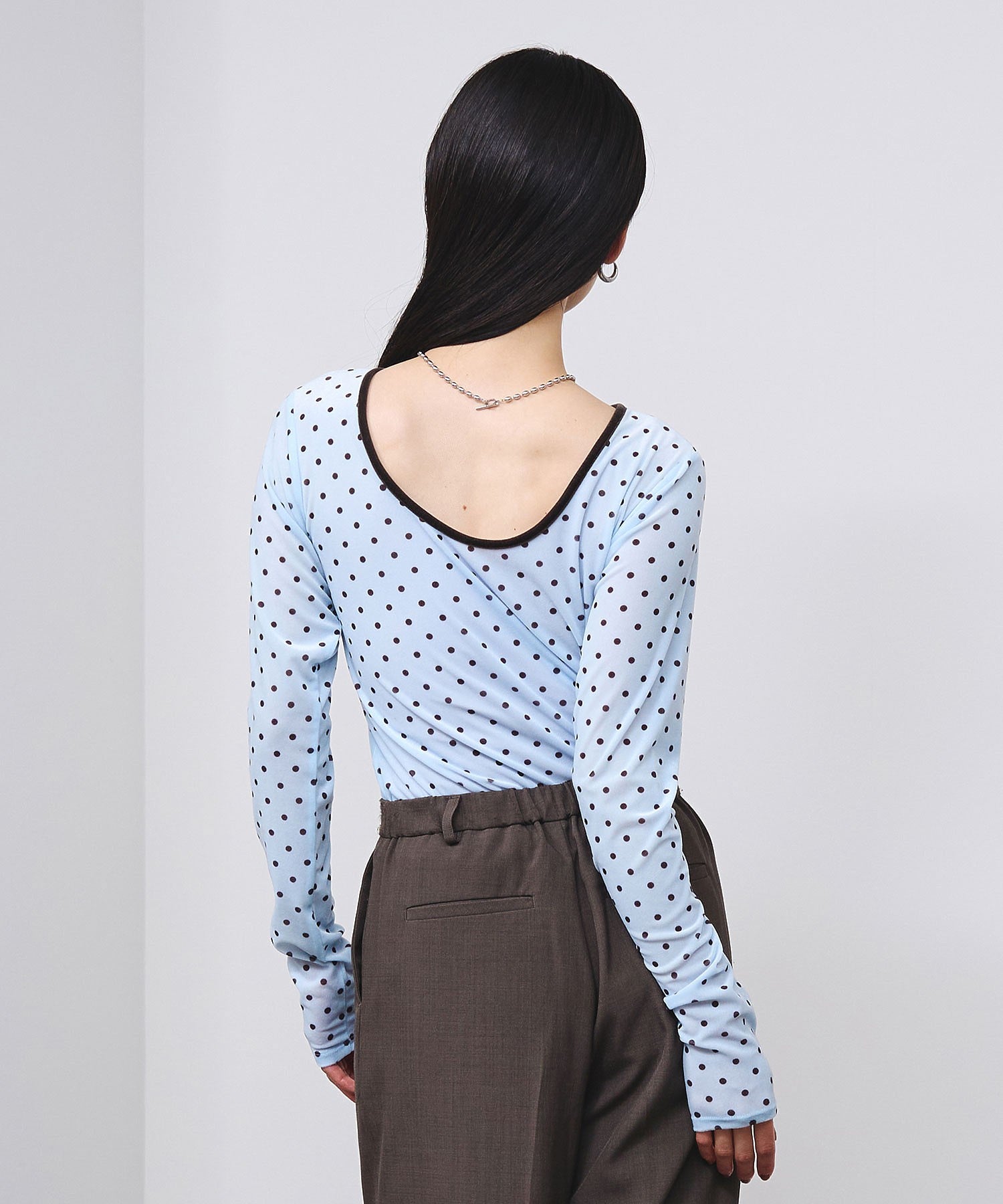 SHEER VELOUR DOT TOP