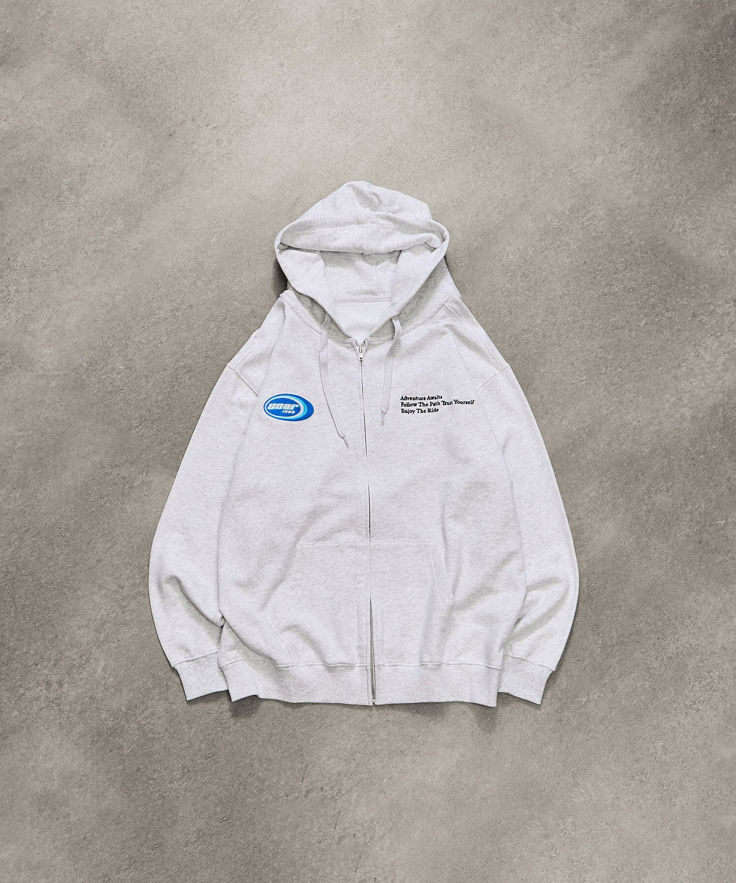 PATCH EMBROIDERY ZIP HOODIE