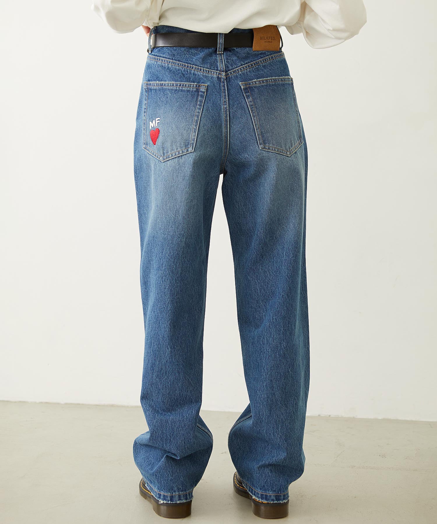 DOODLE EMBROIDERED DENIM PANTS