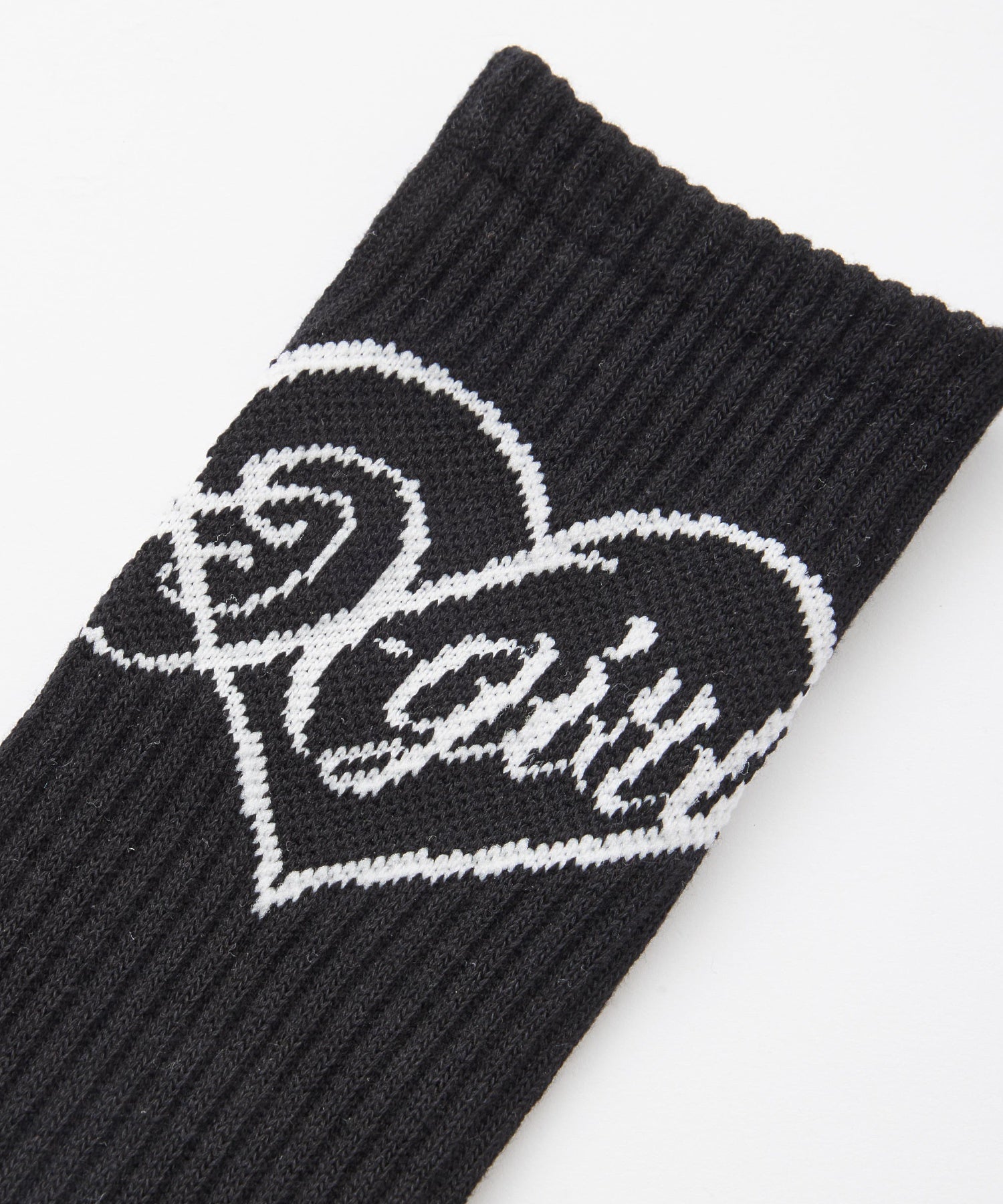 HEART SCRIPT LOGO RIB SOCKS