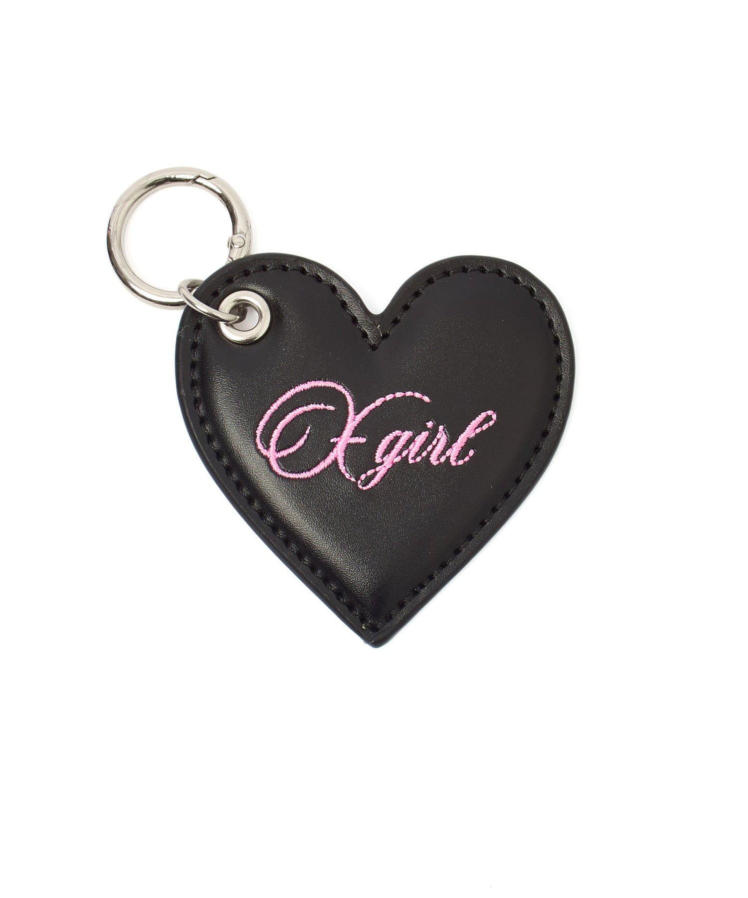 FAUX LEATHER HEART KEYRING
