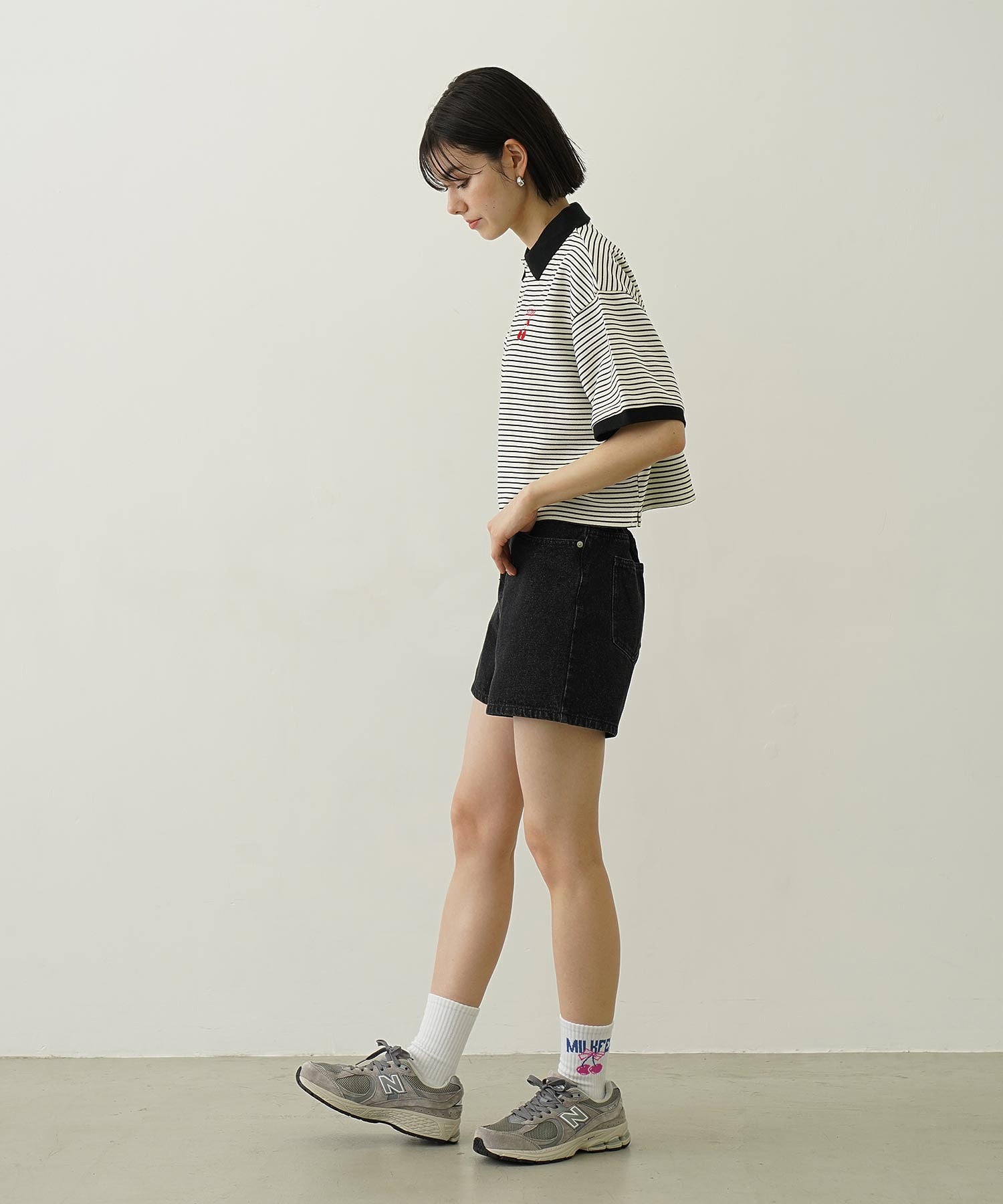 COOPER HEART DENIM SHORT PANTS