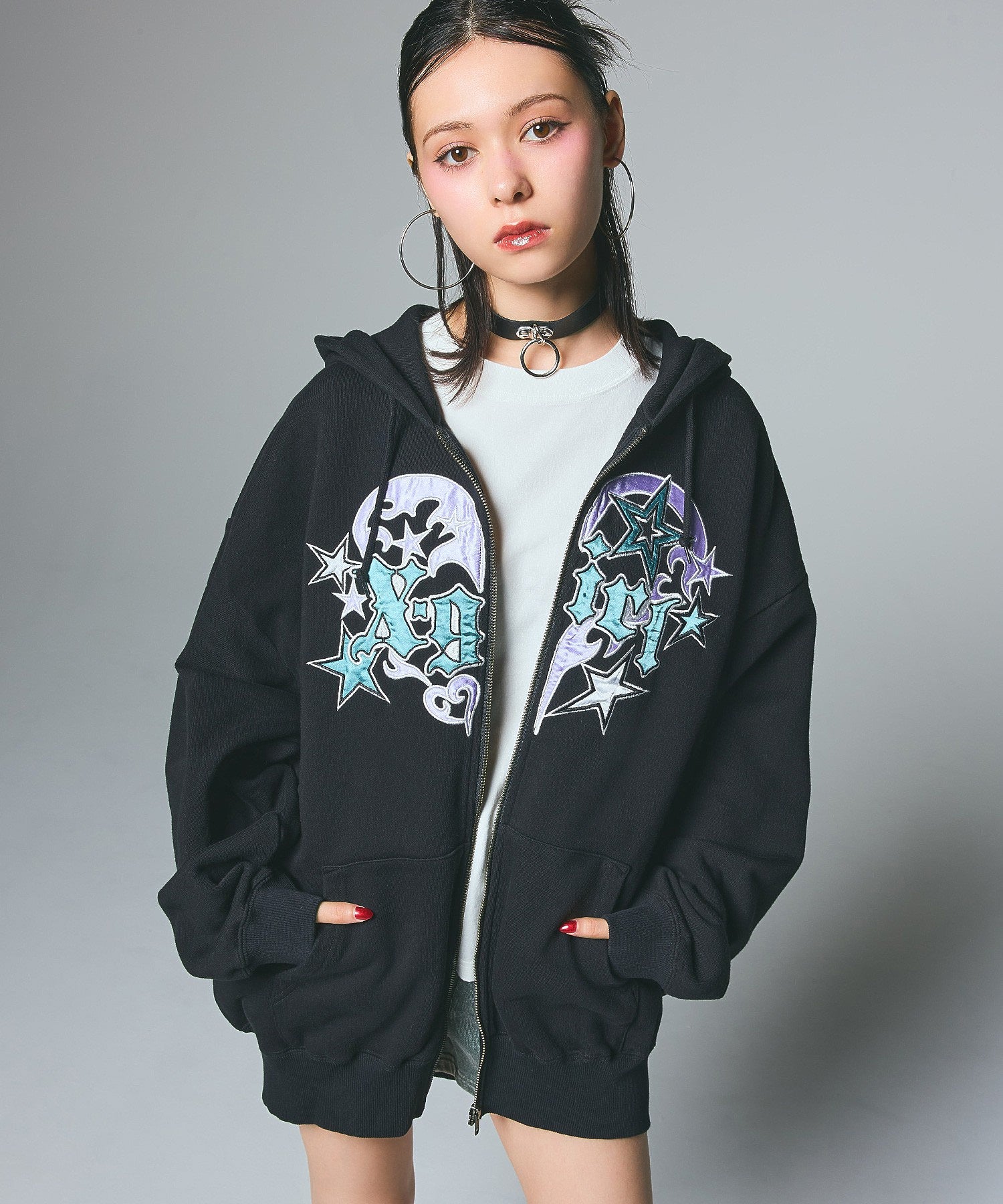 TRIBAL HEART ZIP UP SWEAT HOODIE