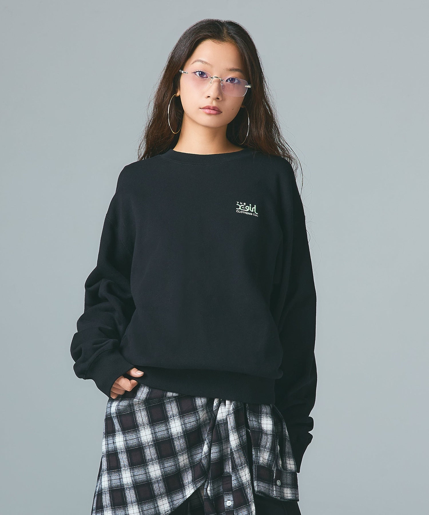 NEON BOX EMBROIDERED LOGO SWEAT TOP