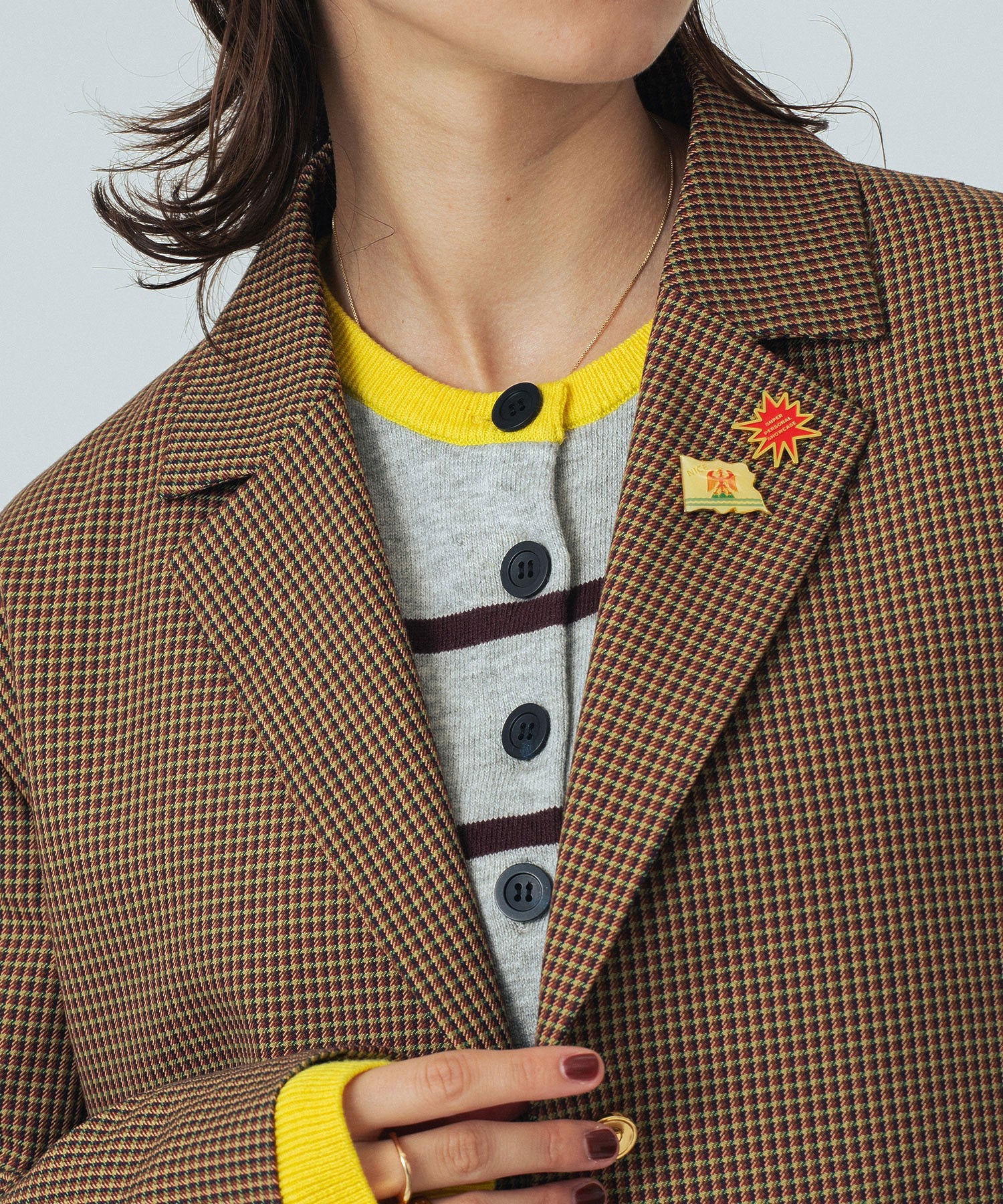 CREOLME/CHECK TAILORED JACKET