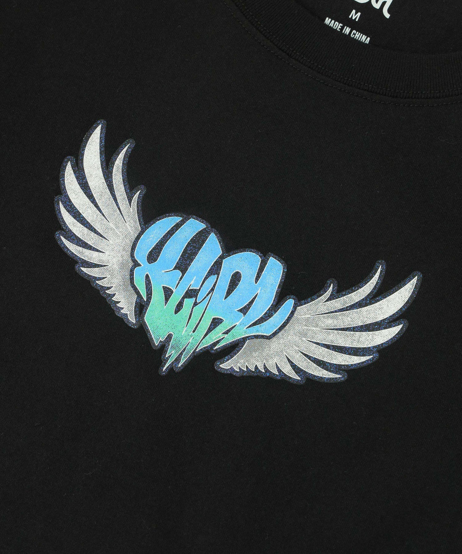 HEART WING SHINY LOGO S/S CROPPED TEE