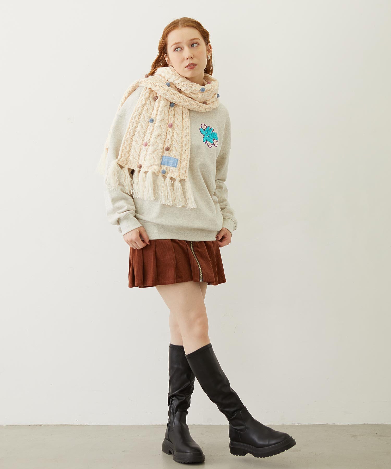 CABLE KNIT STOLE