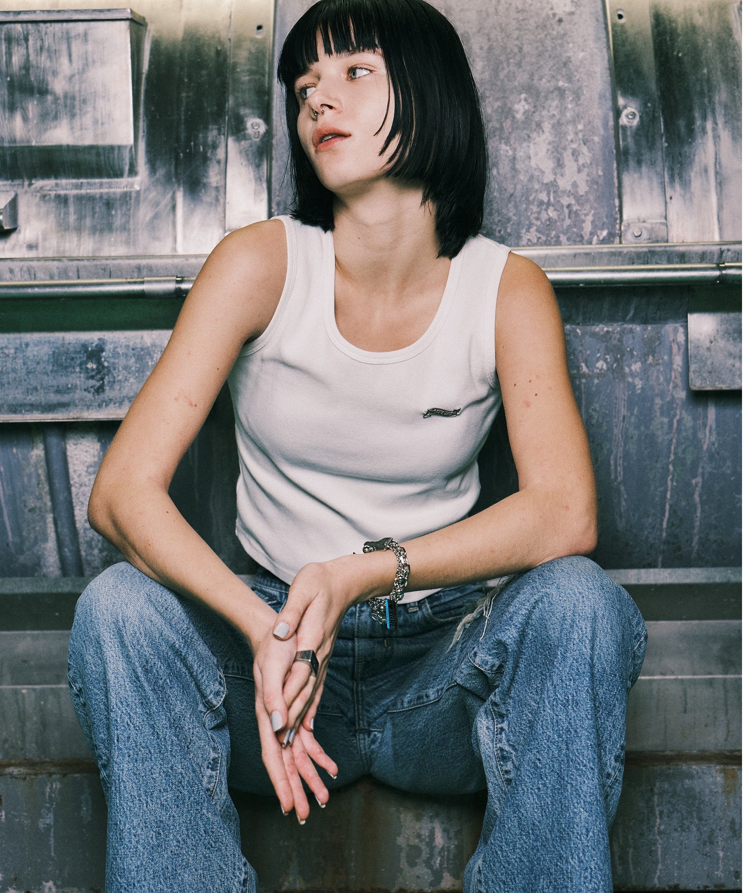 WIDE LEG DENIM PANTS