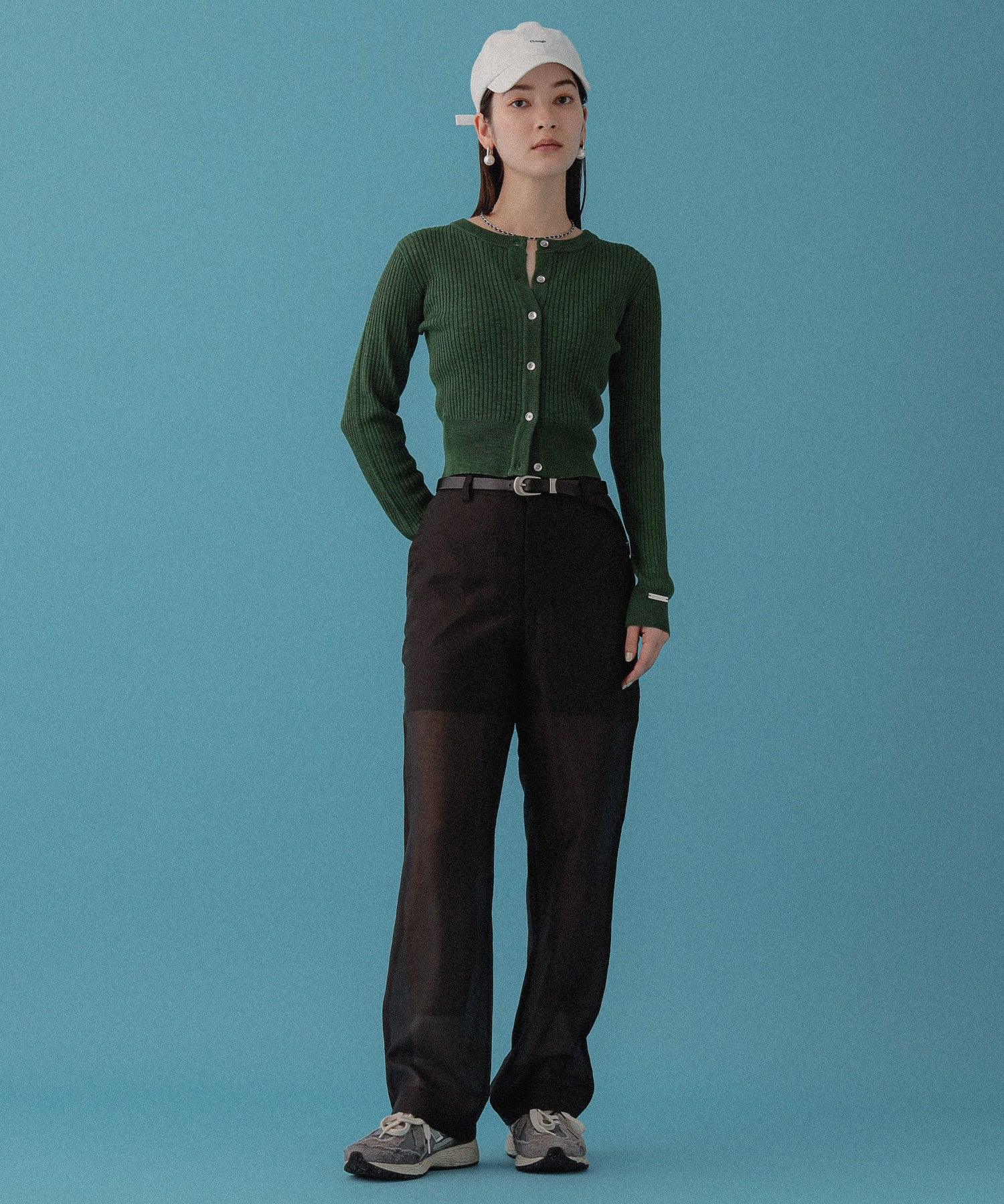 フェイクレザーミックスチェーンネックレス