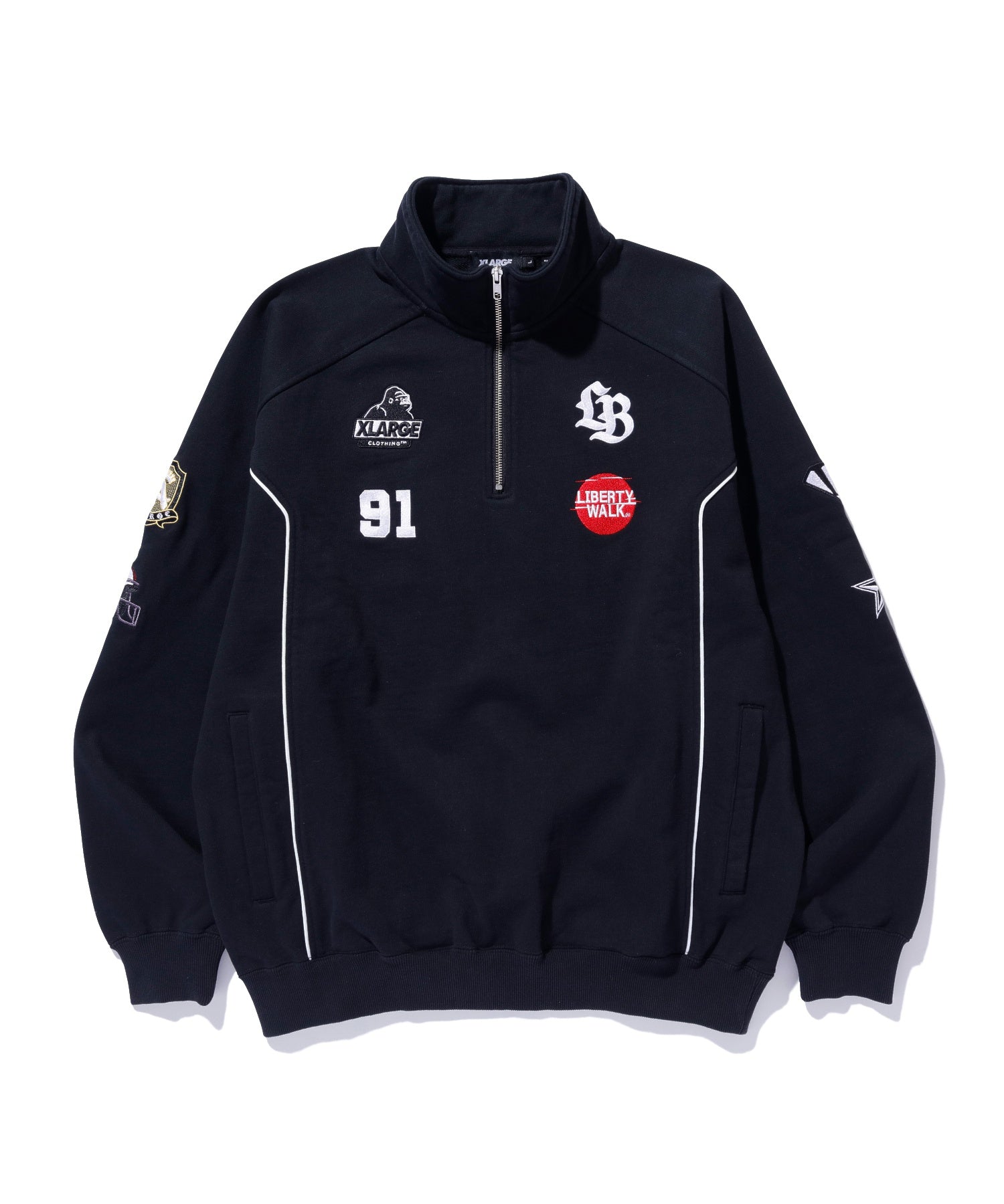 XLARGE×LIBERTY WALK HALF ZIP SWEATSHIRTS