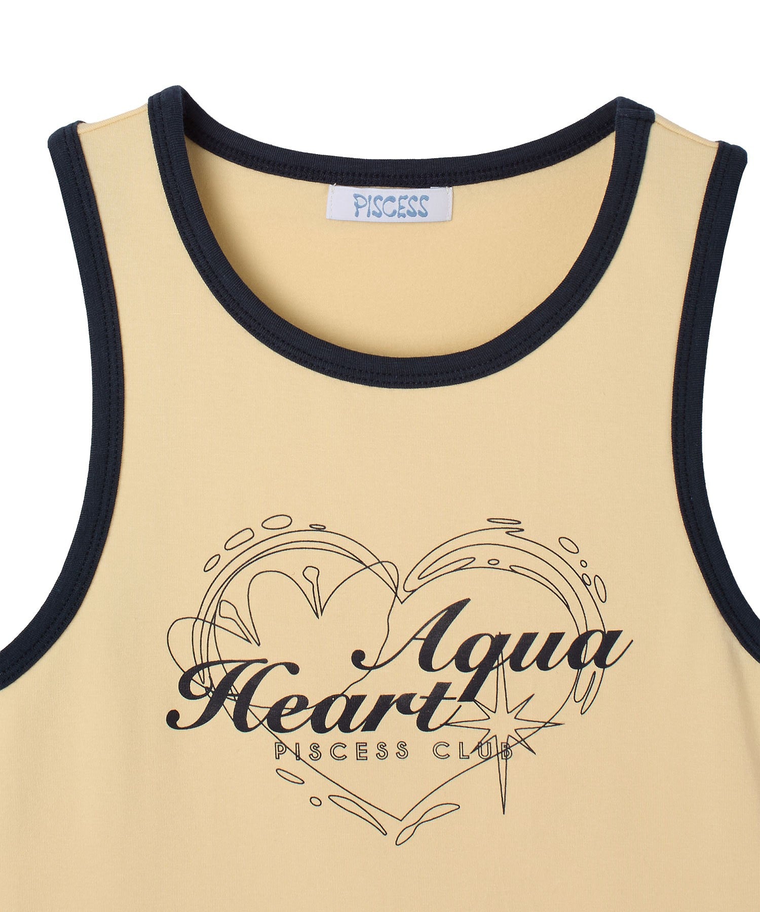 PISCESS/AQUA HEART SLEEBELESS TOP