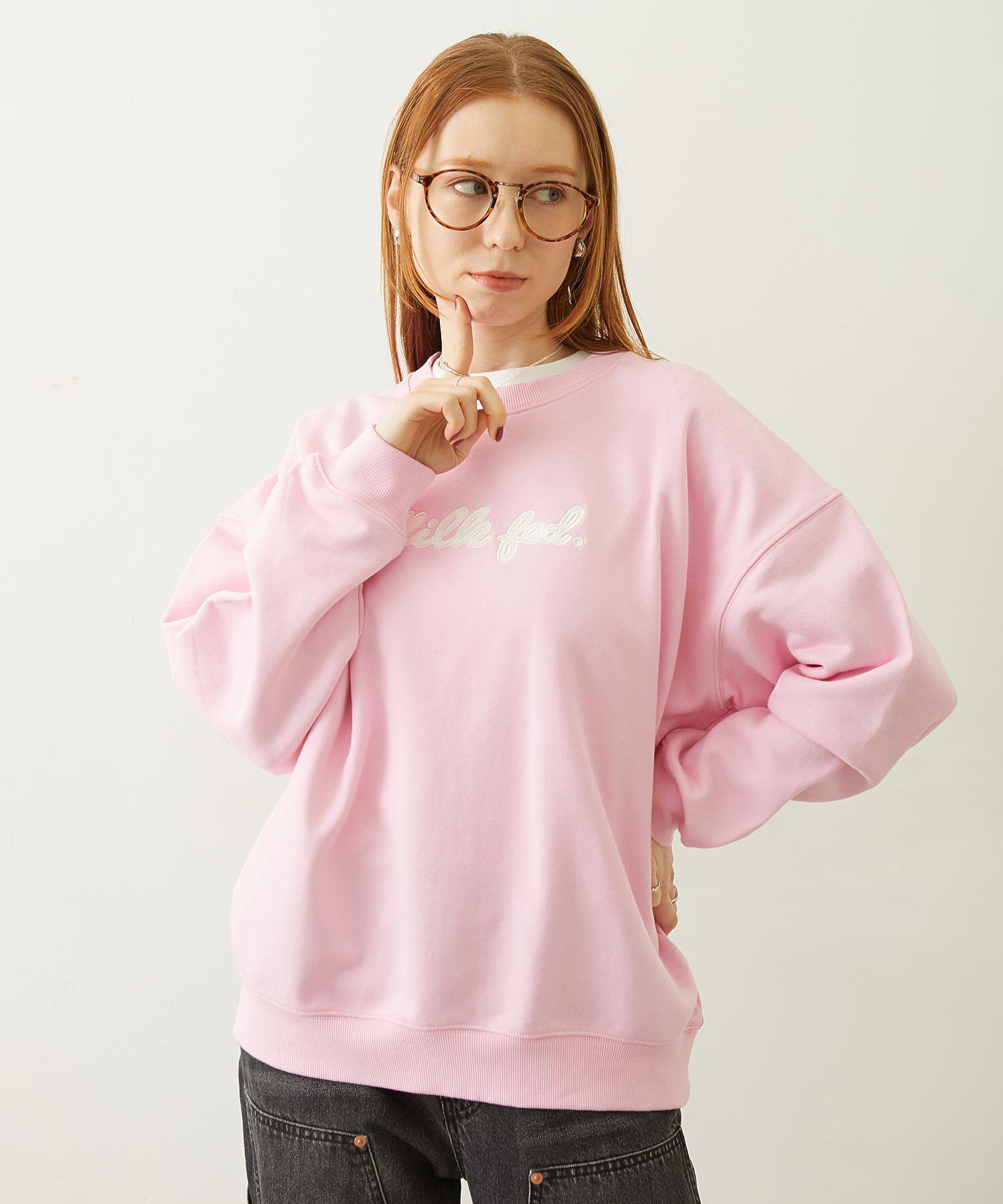 ICING LOGO SAGARA WIDE CREW SWEAT TOP