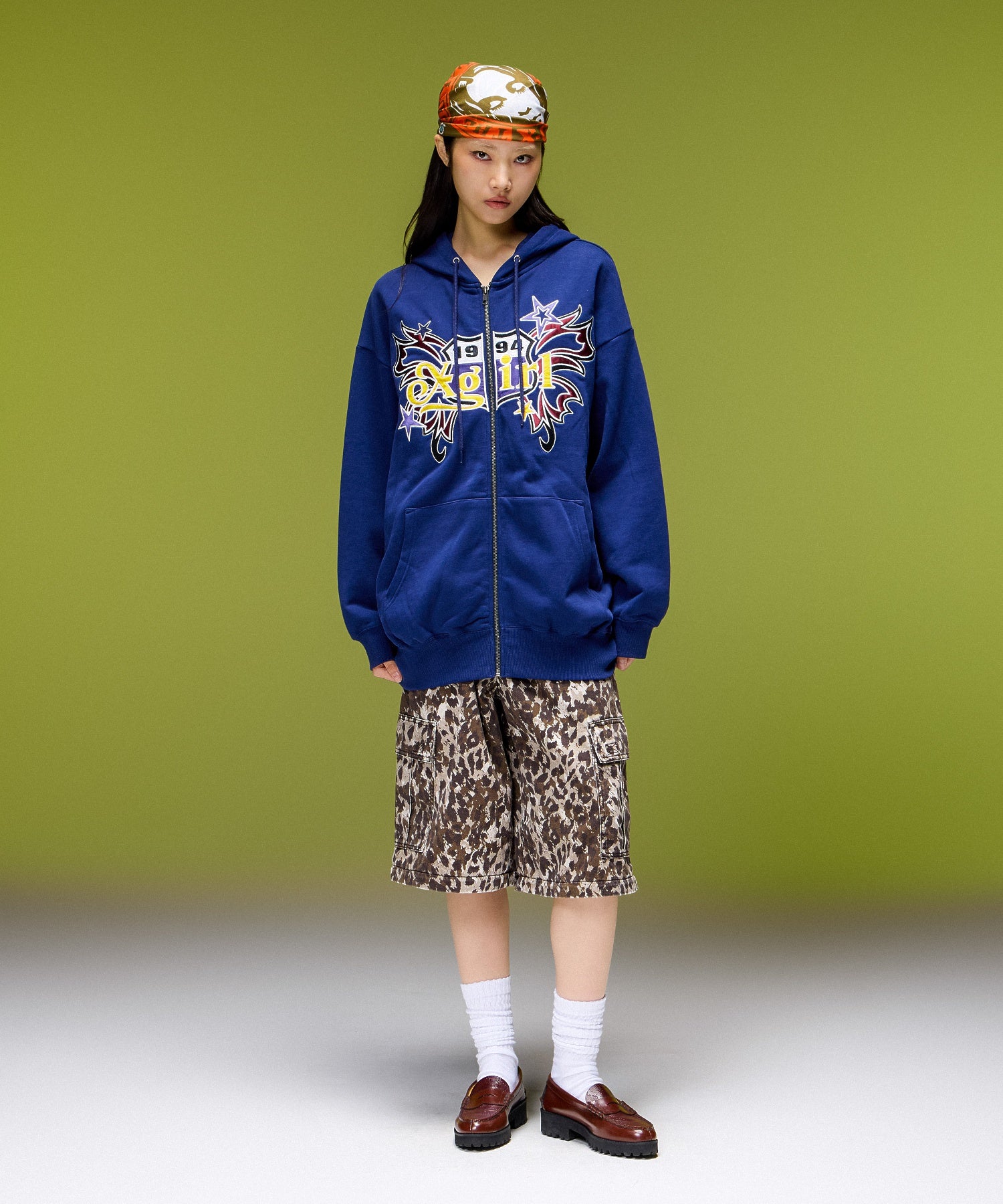 BUTTERFLY EMBLEM ZIP UP SWEAT HOODIE
