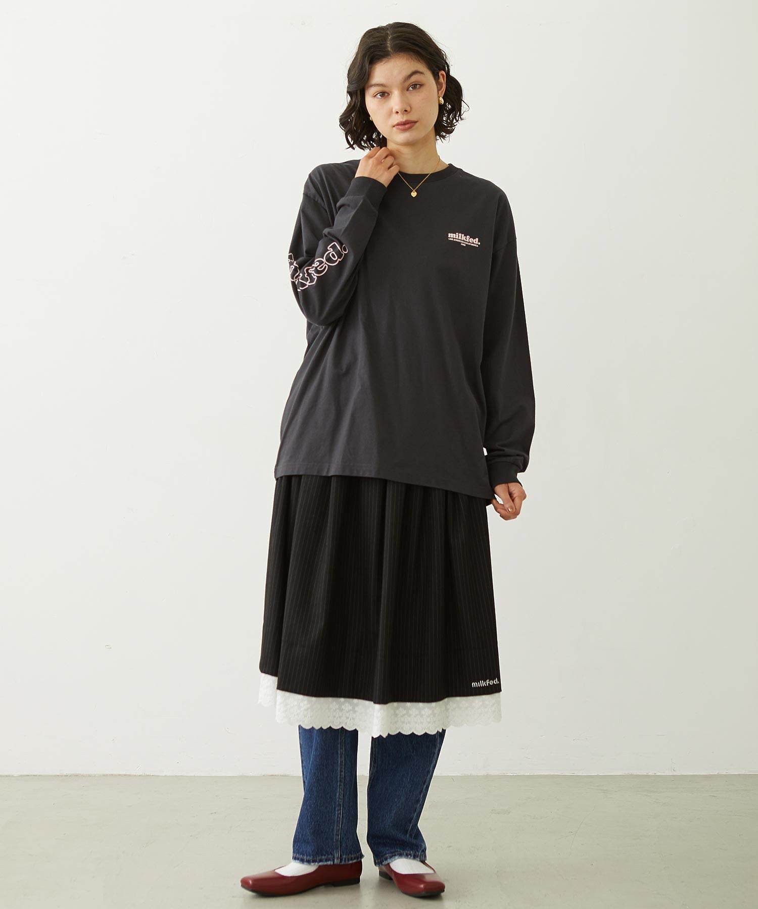 MILKFED. COOPER LOGO L/S TEE