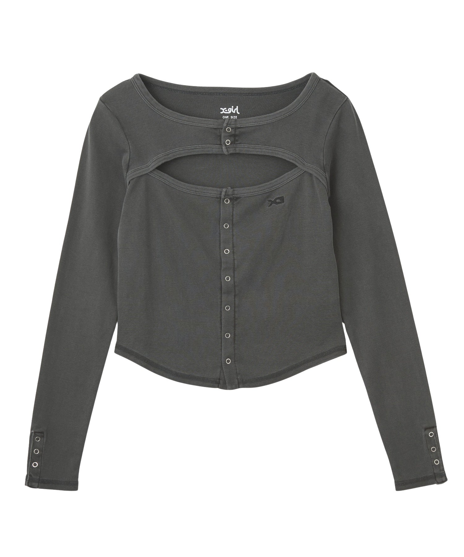 FRONT SLIT BUTTON L/S TOP