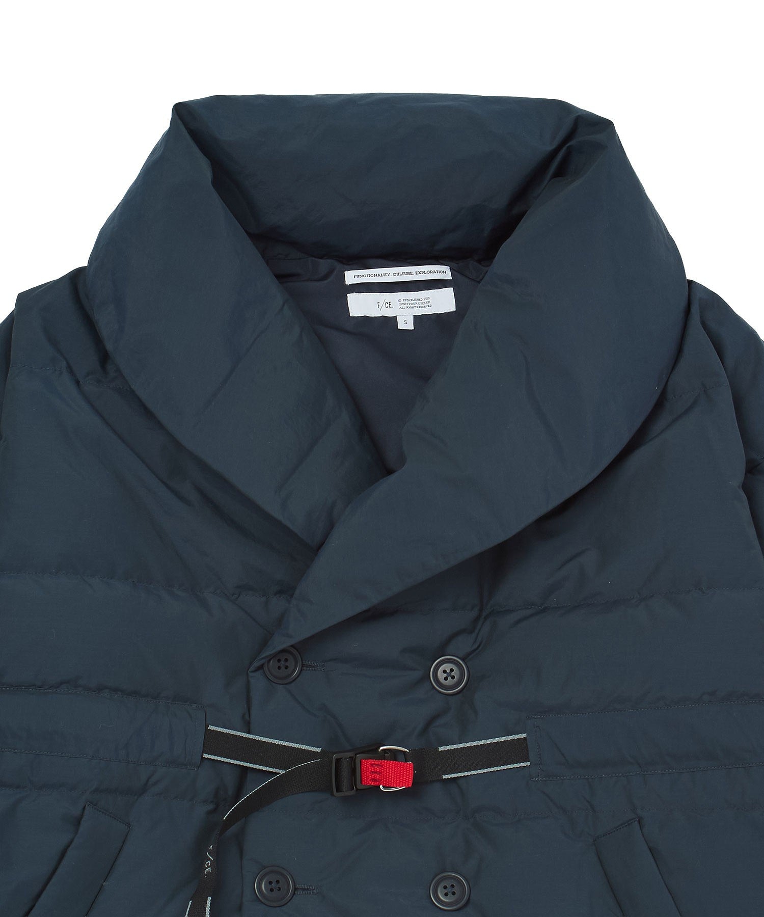F/CE./RECYCLE DOWN OVERLAY SHAL COLLAR COAT