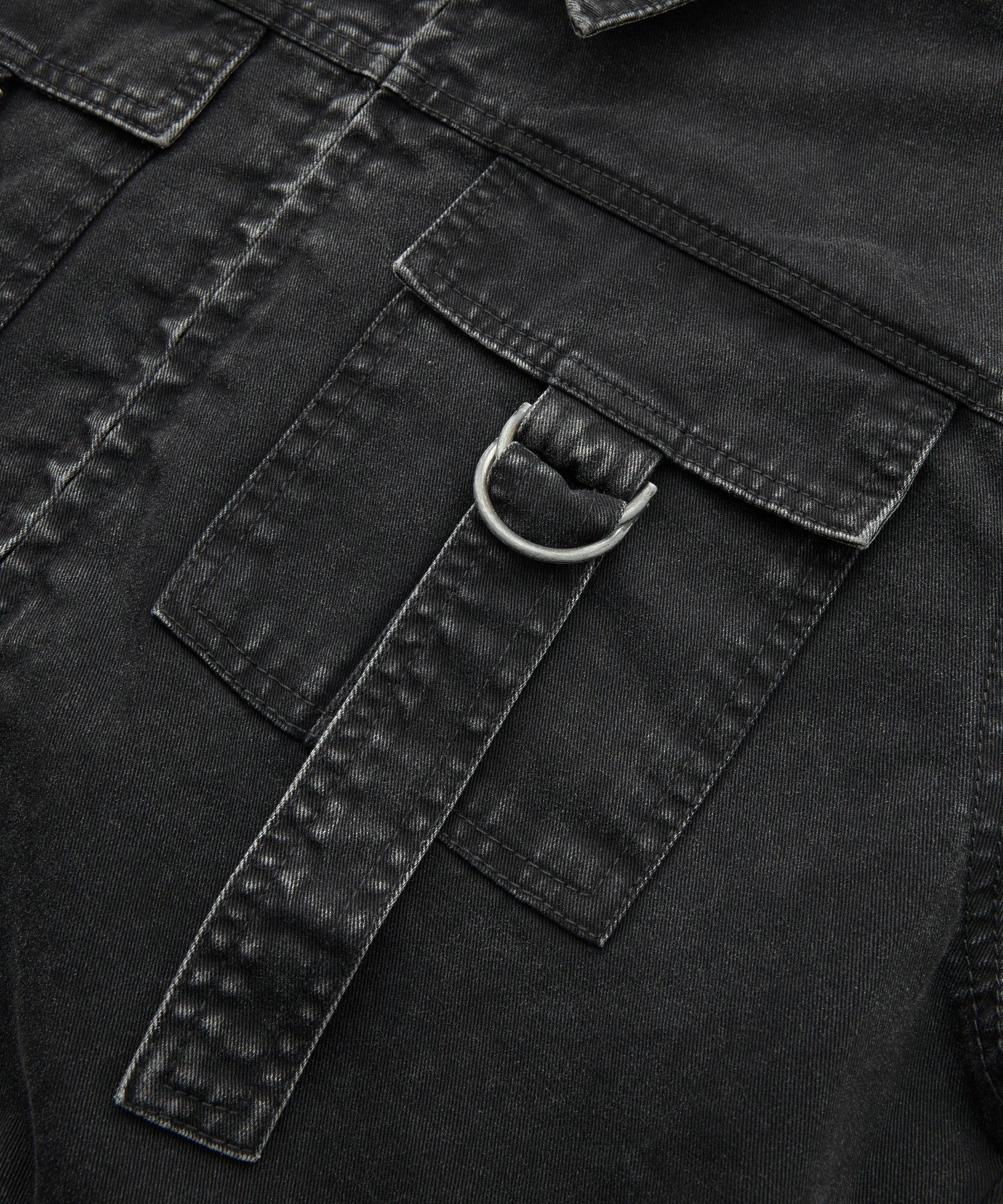 BELT POCKET CROPPED WORK SHIRT