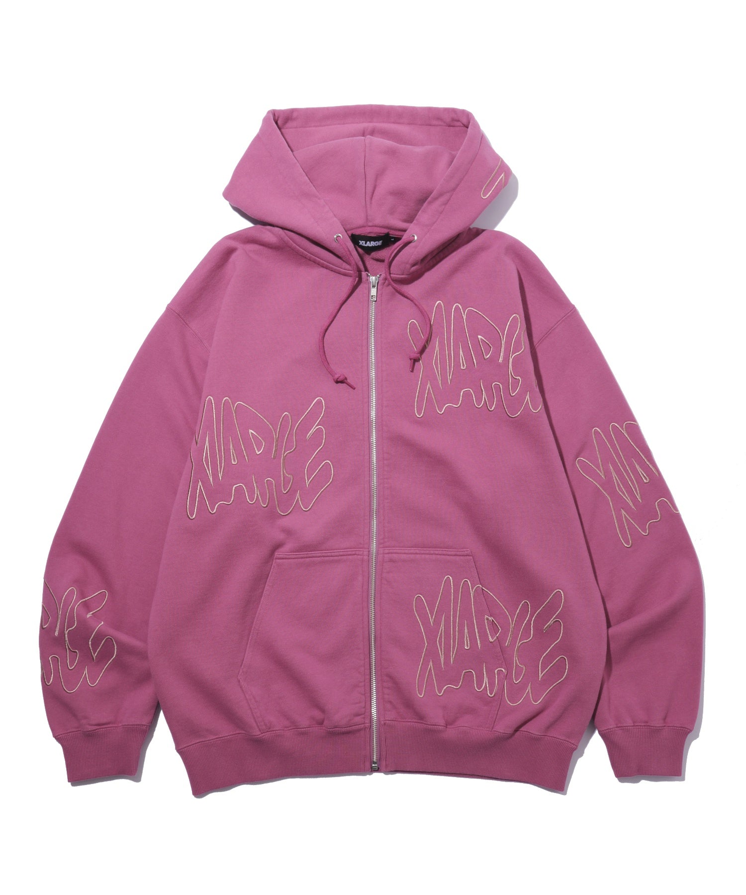ALLOVER LOGO ZIP HOODED SWEATSHIRT
